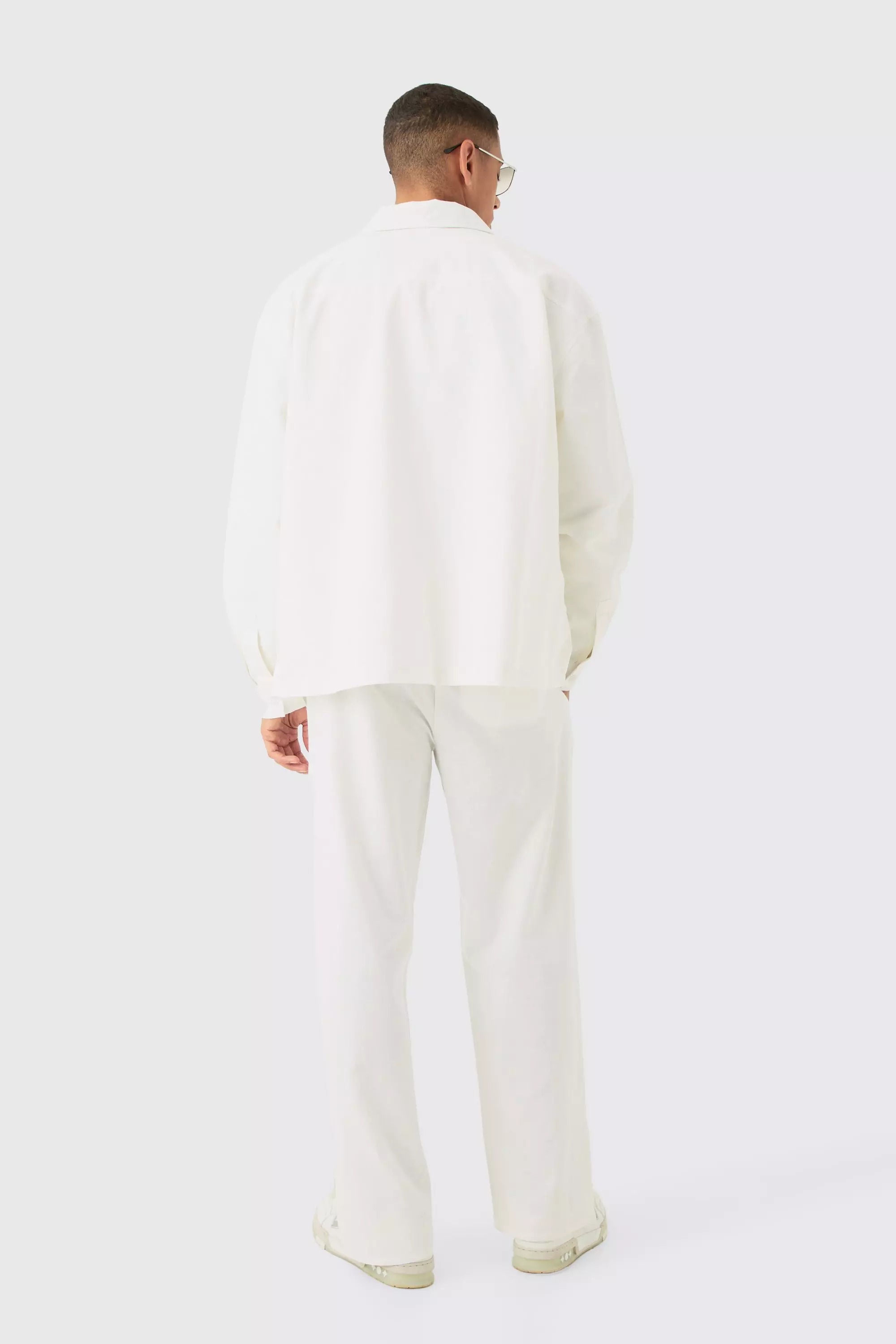 Giacca Harrington Rilassata In Misto Lino, Natural immagine alternativa