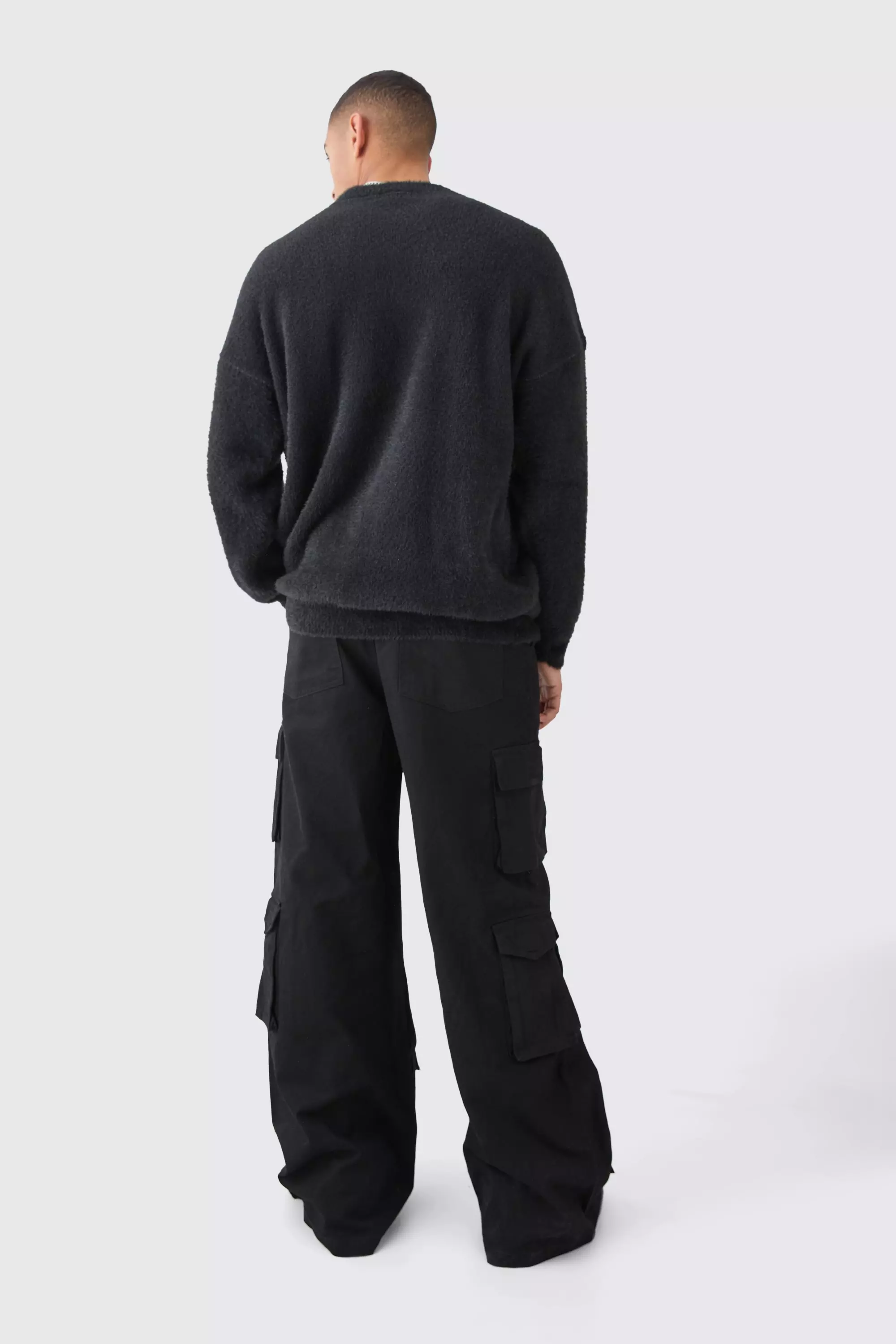 Extreme Baggy Rigid Multi Cargo Pocket Trousers | boohooMAN USA