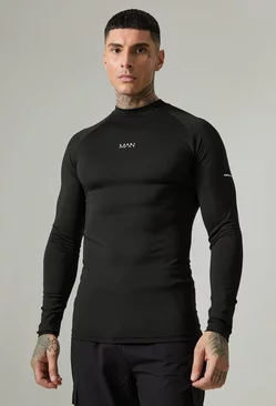 Black Tall Man Active Compression Training Top