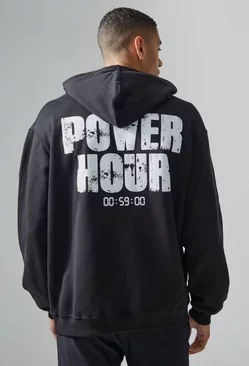 Black Man Active Oversized Power Hour Hoodie