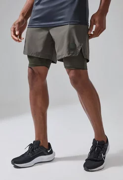 Khaki Tall Man Active Performance 2-in-1 Shorts