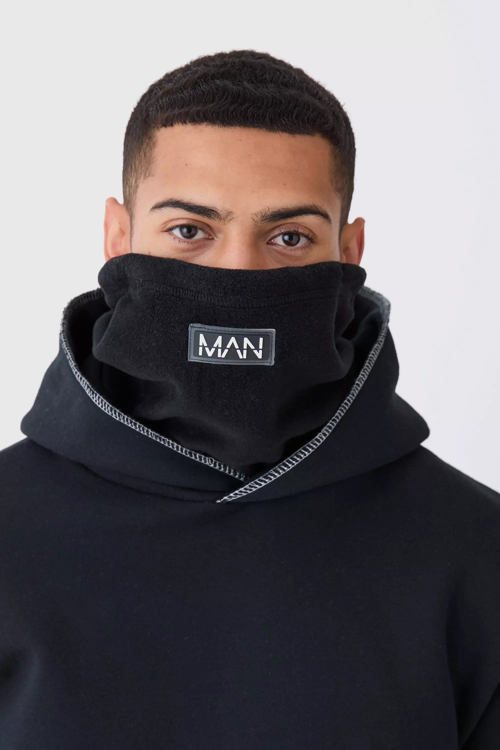 Man Active Fleece Neck Warmer In Black Black