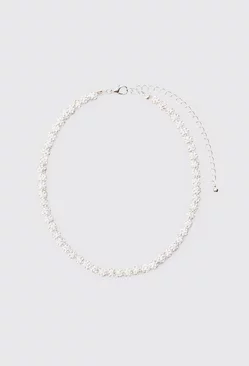 Beaded Necklace In Silver Silver