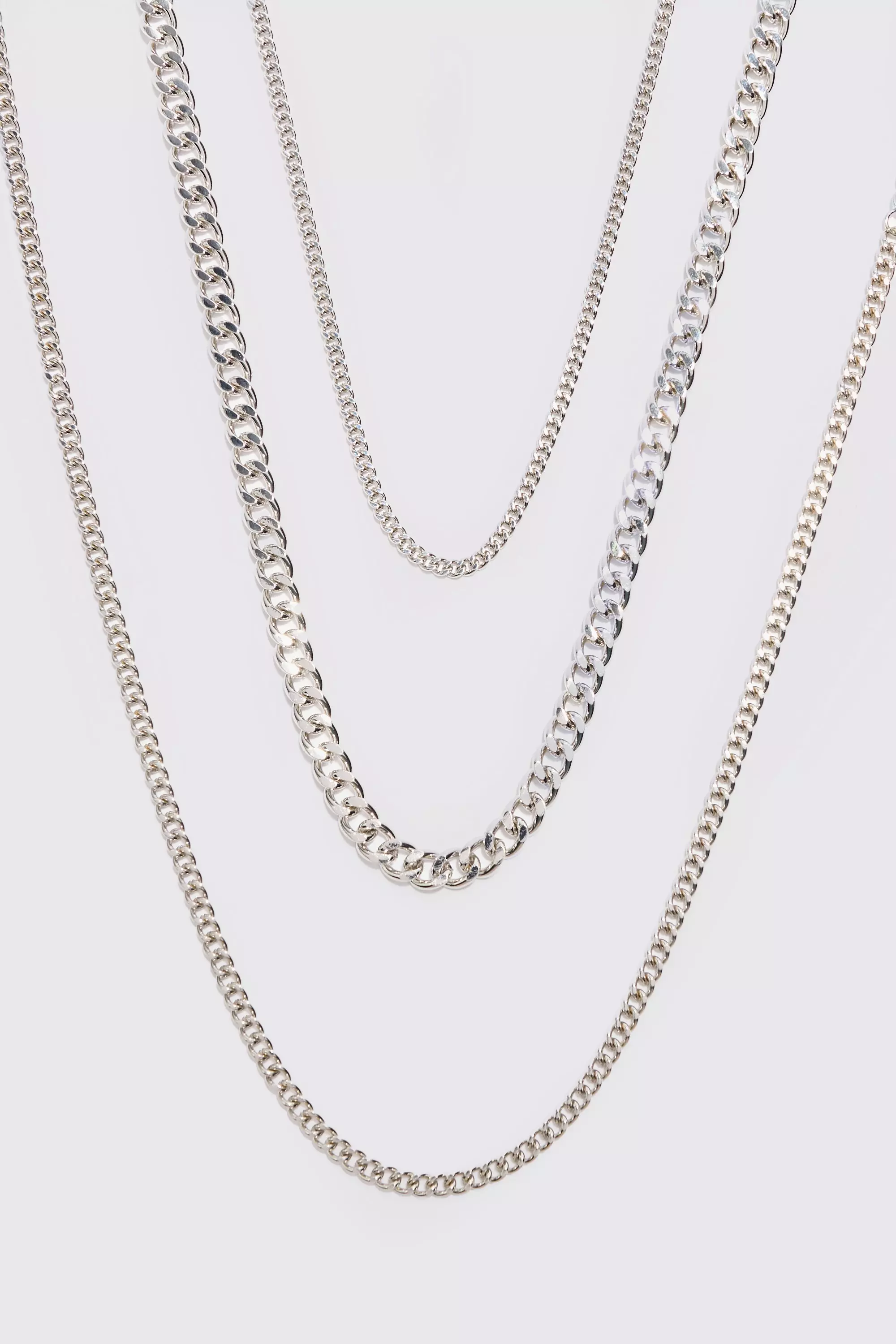 3er-Pack silberne Halsketten, Silver alternatives Bild