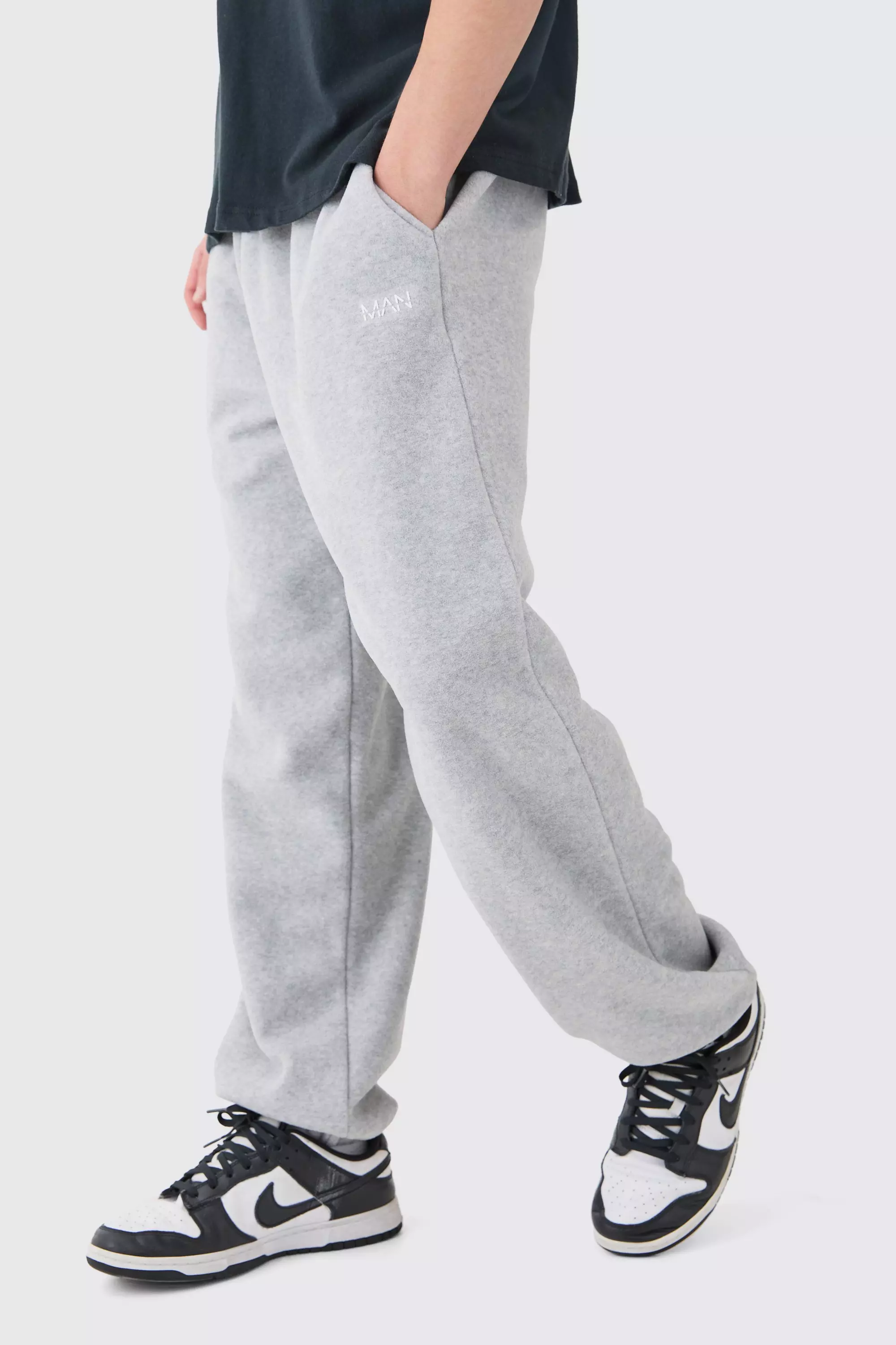 Man Oversized Fleece Joggers Grey