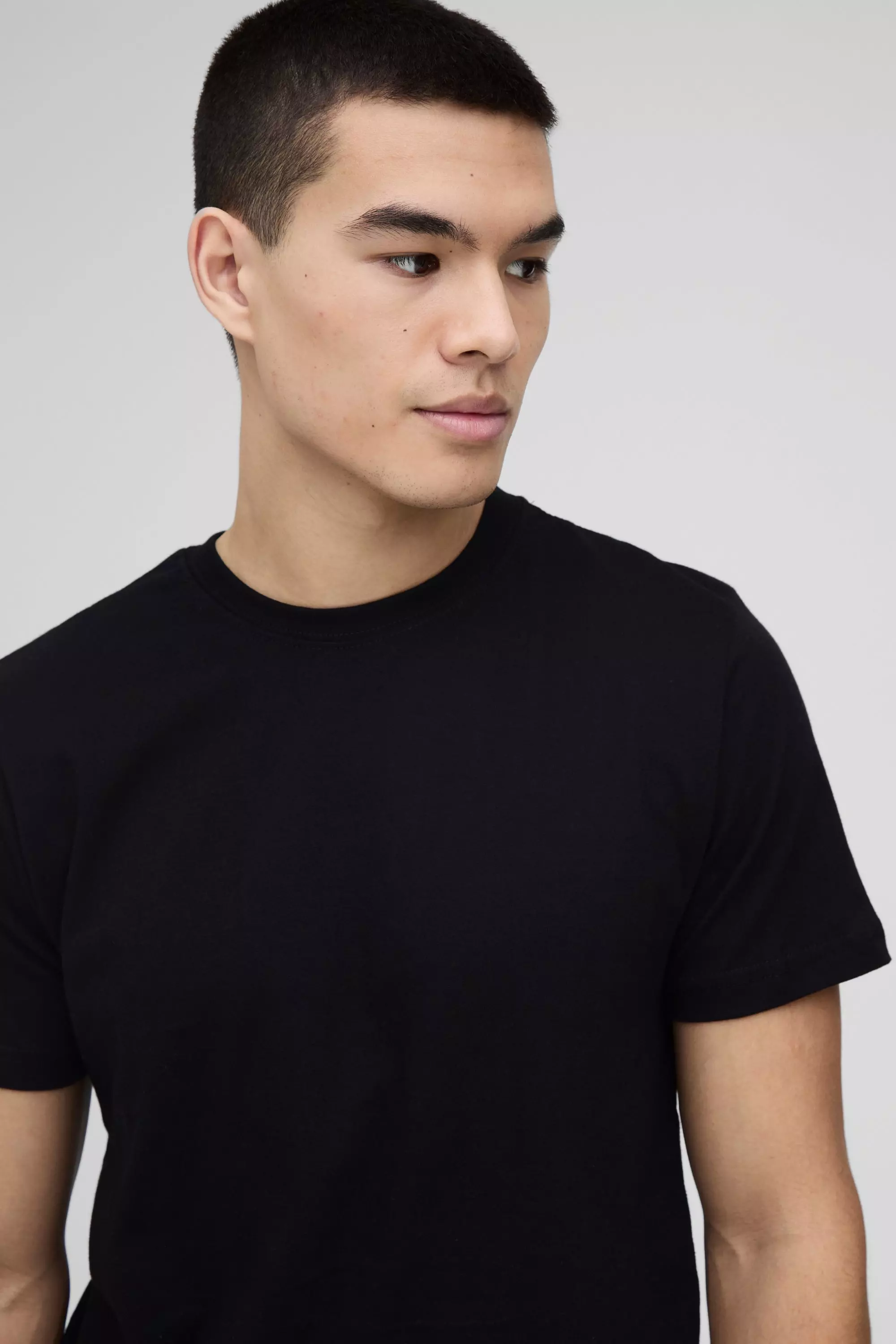 Black Basic Slim Fit Crew Neck T-Shirt alternative image