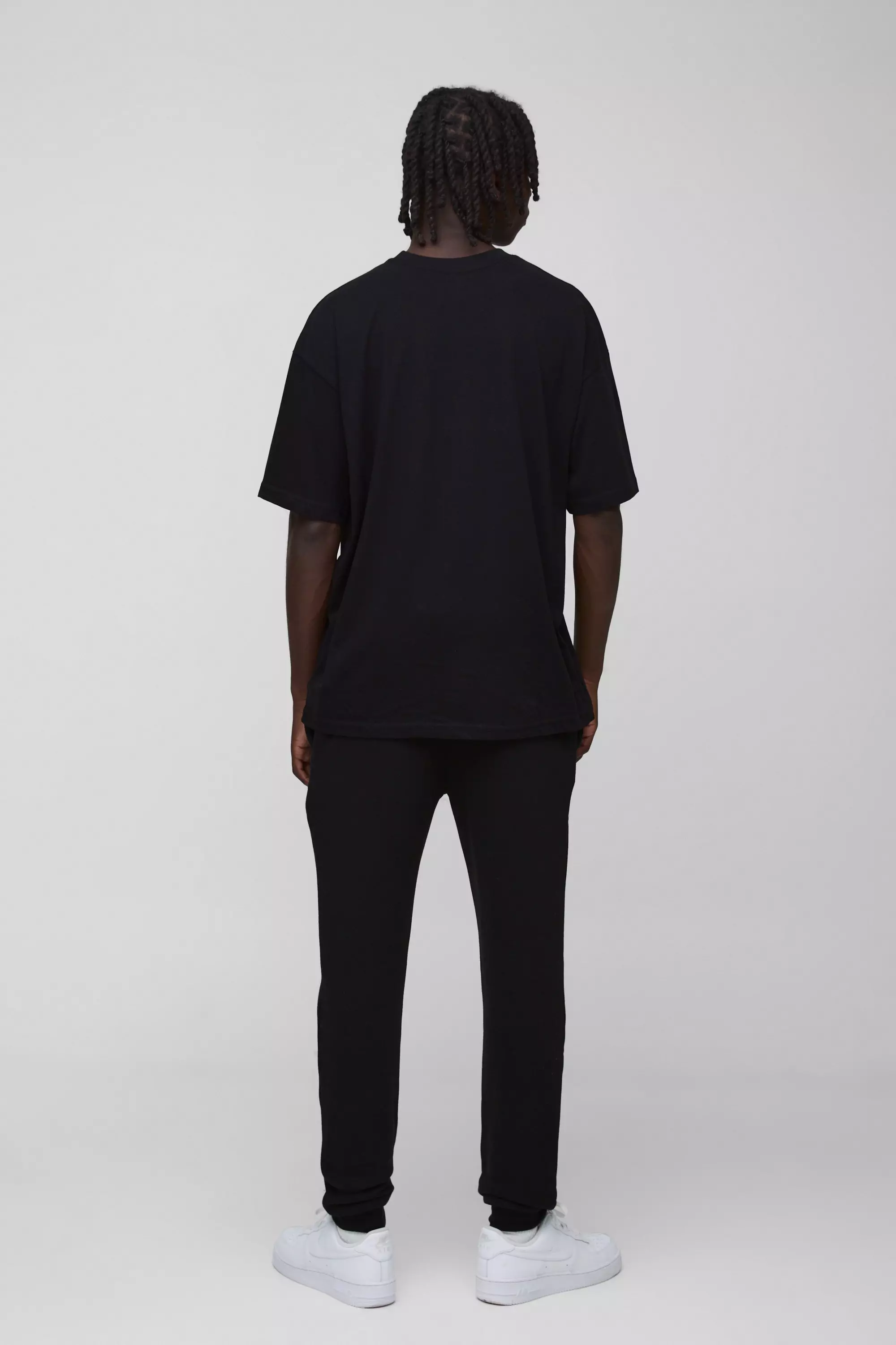 Black Basic Oversized Crew Neck T-shirt alternative image