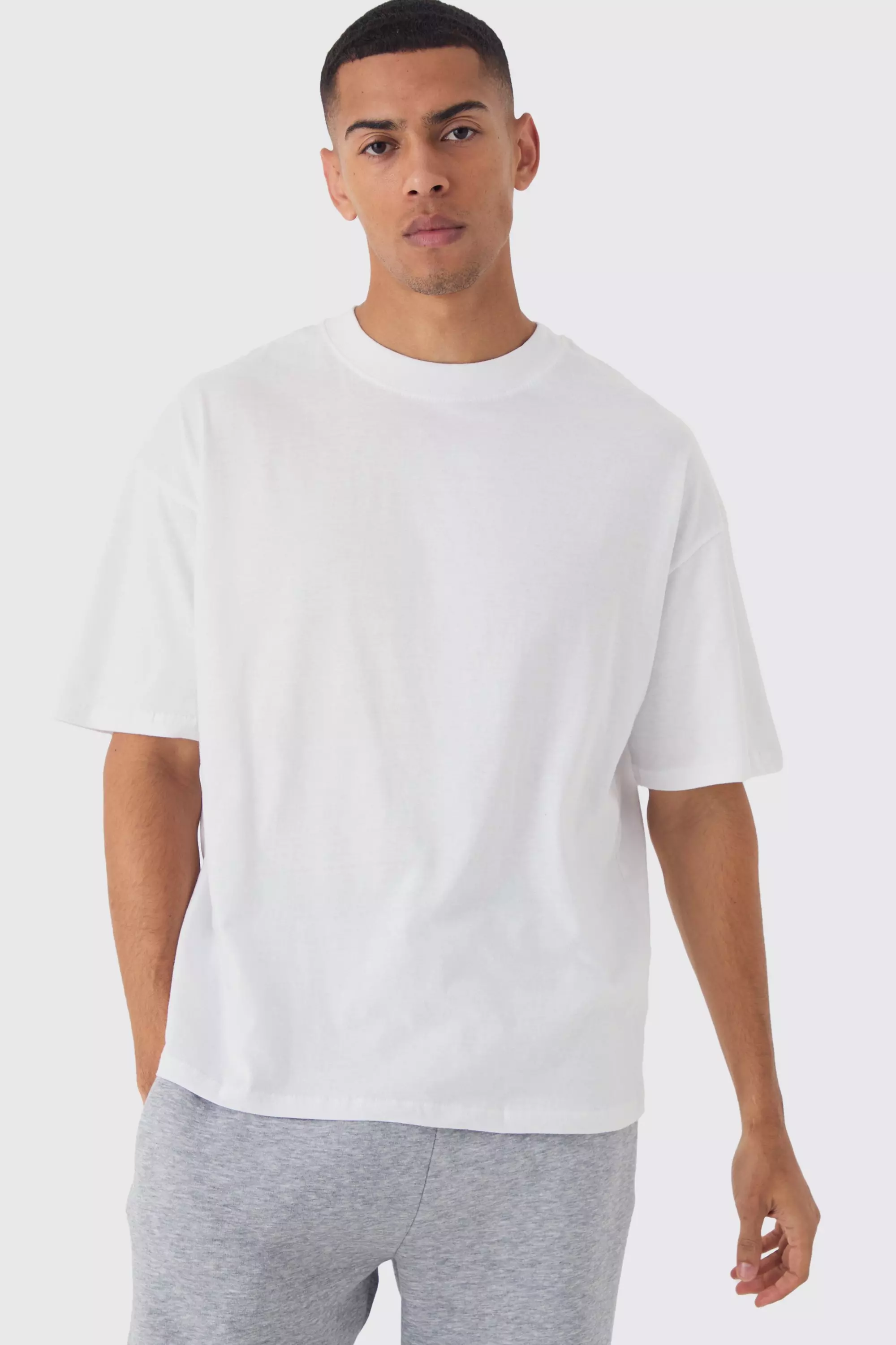 White Oversized Extended Neck T-shirt