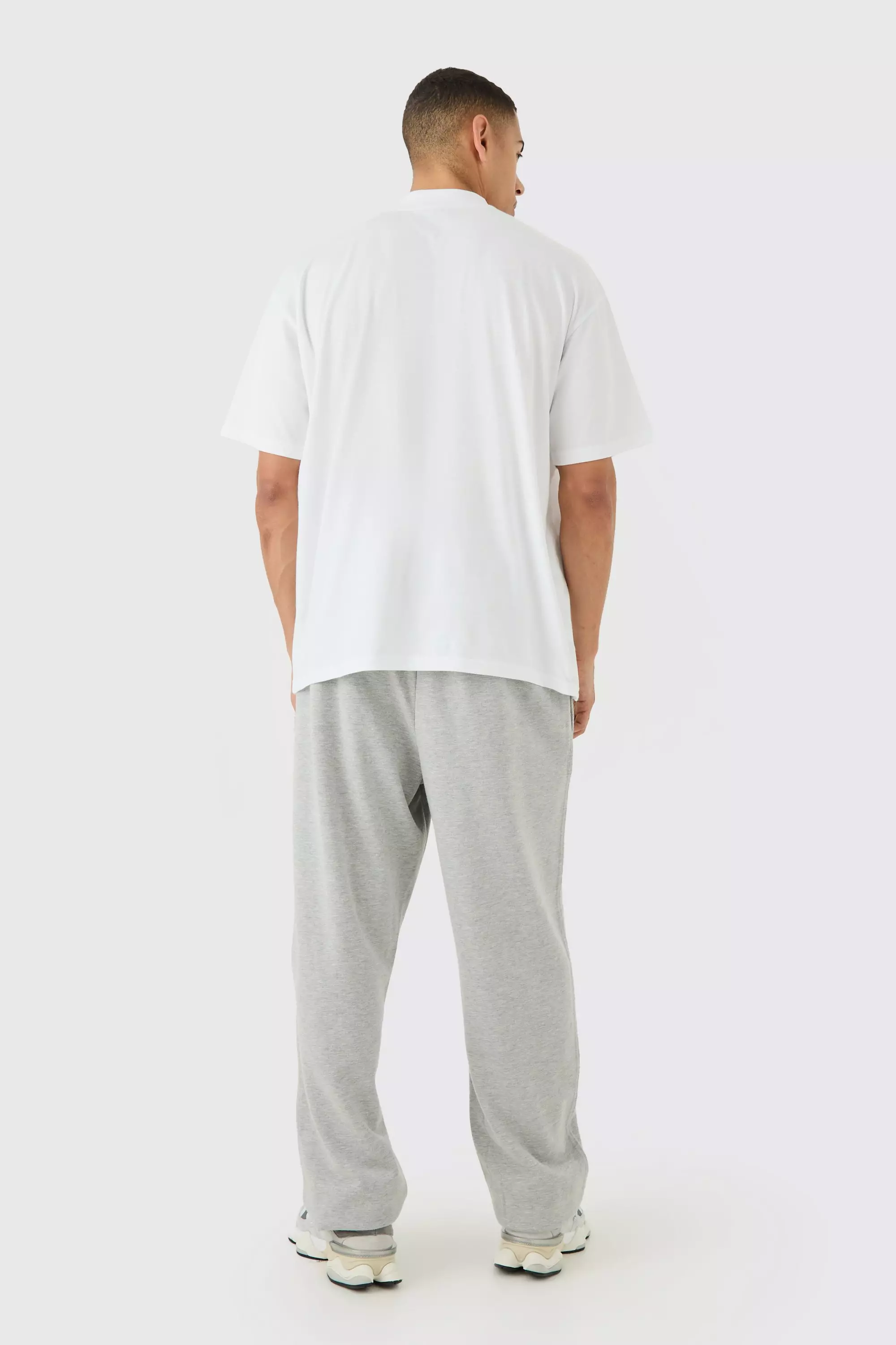 White Basic Oversized Extended Neck T-Shirt alternative image