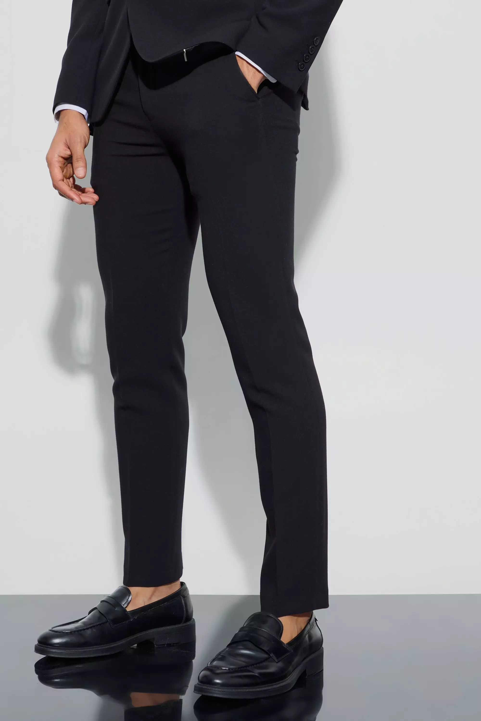 Jersey Skinny Suit Trousers Black