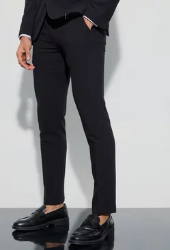 Black Jersey Skinny Suit Trousers