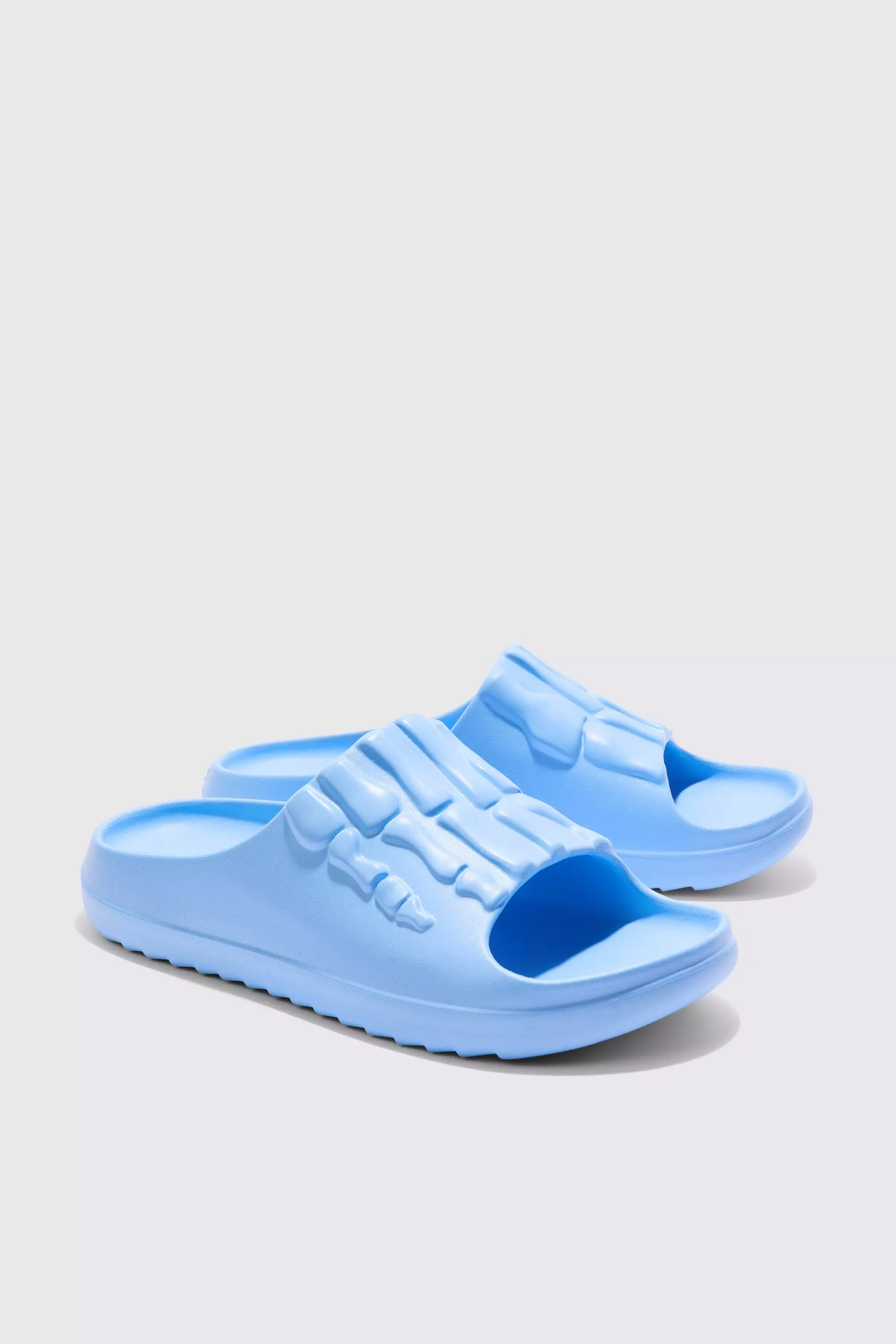 Ciabatte Traforate Con Stampa Di Scheletro, Light blue immagine alternativa