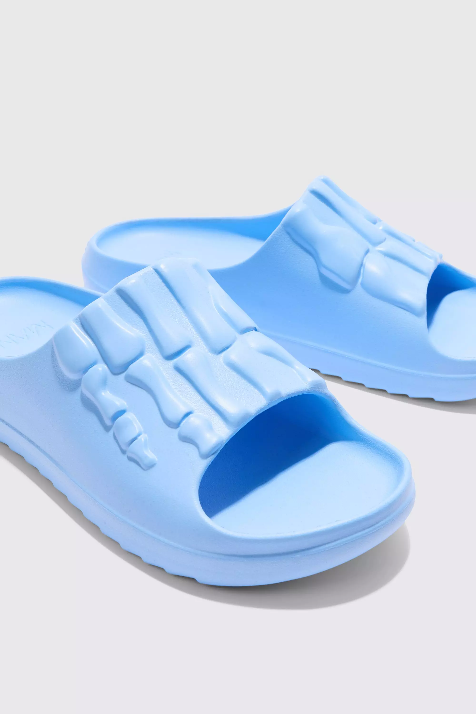Ciabatte Traforate Con Stampa Di Scheletro, Light blue immagine alternativa