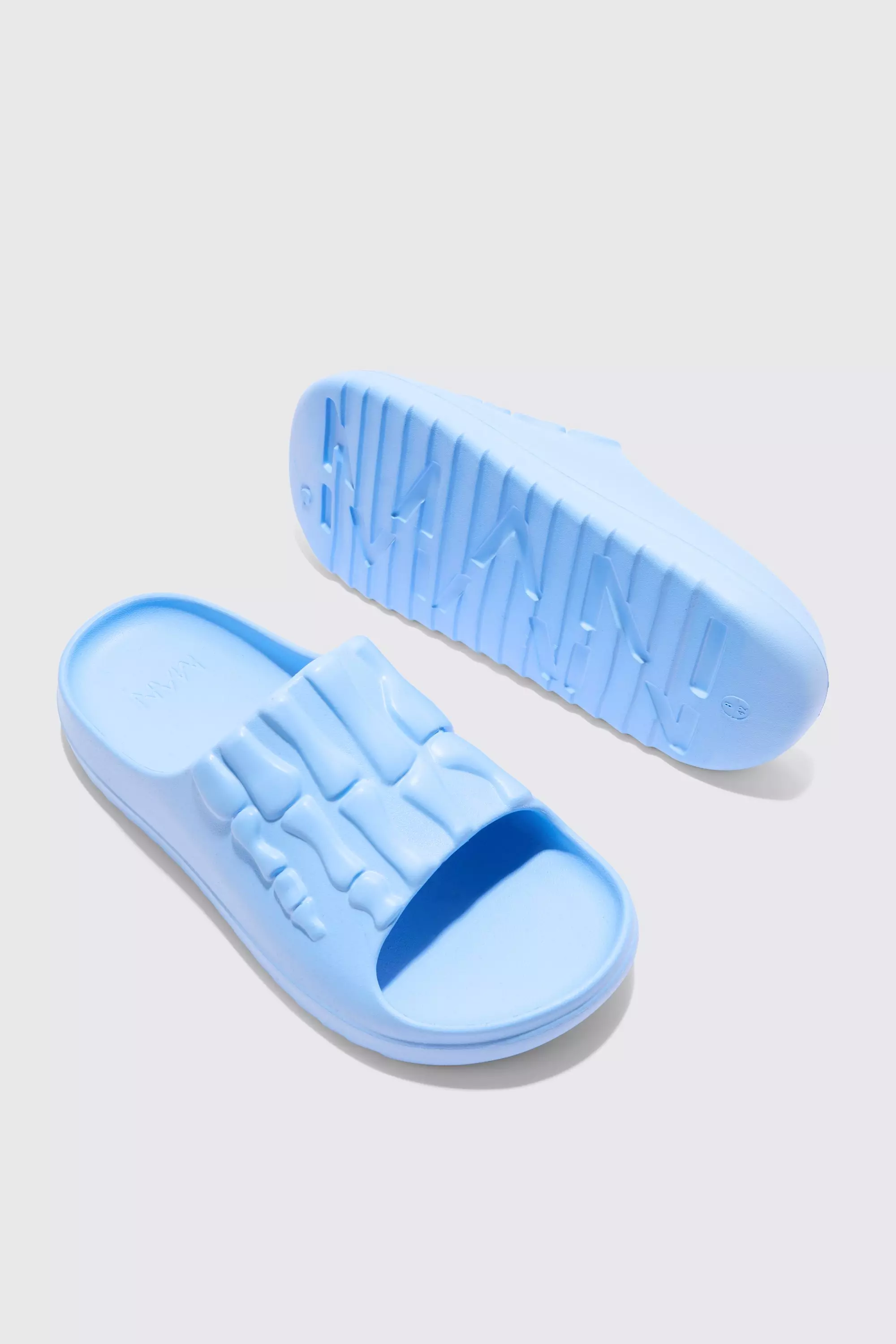 Ciabatte Traforate Con Stampa Di Scheletro, Light blue immagine alternativa