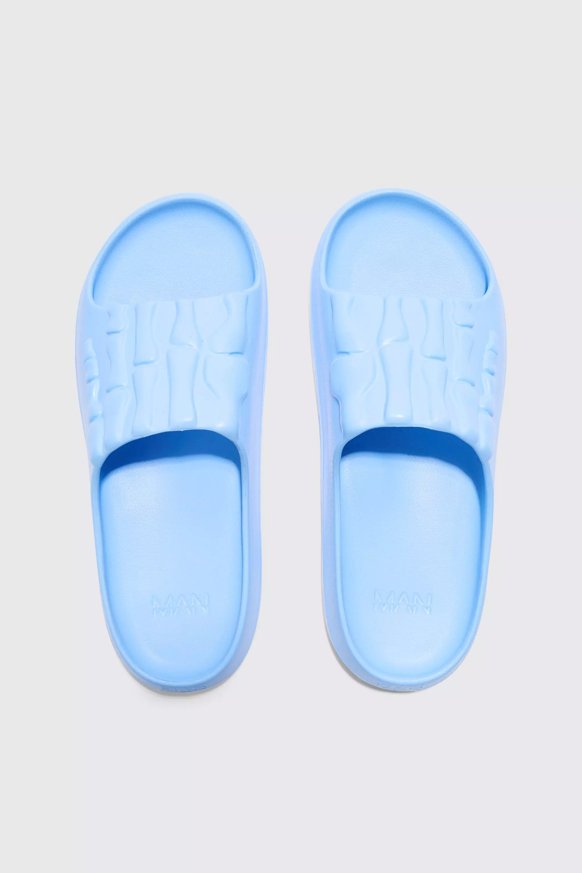 Ciabatte Traforate Con Stampa Di Scheletro, Light blue immagine alternativa