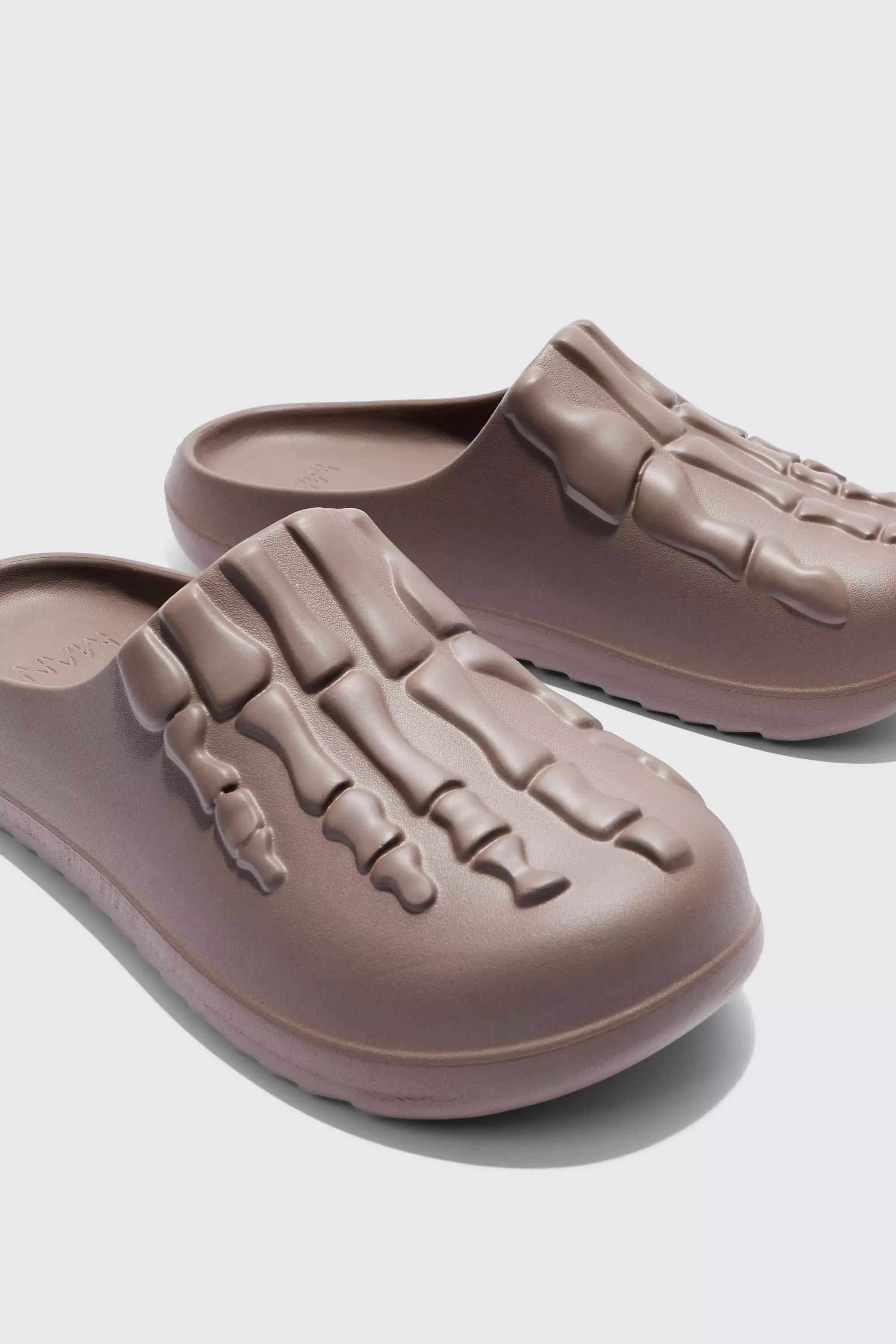 Perforated Skeleton Moulded Mule | boohooMAN USA