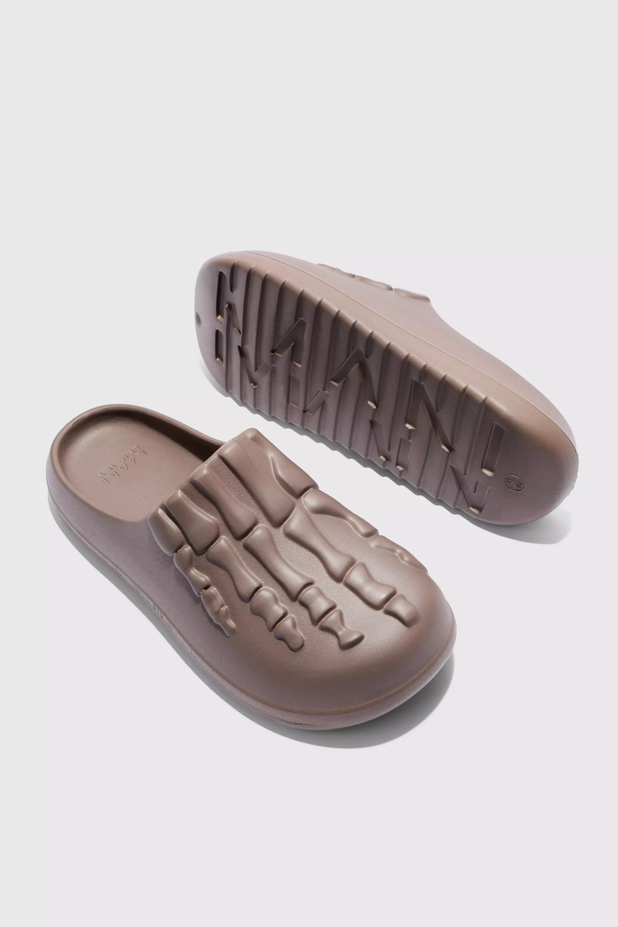 Perforated Skeleton Moulded Mule | boohooMAN USA