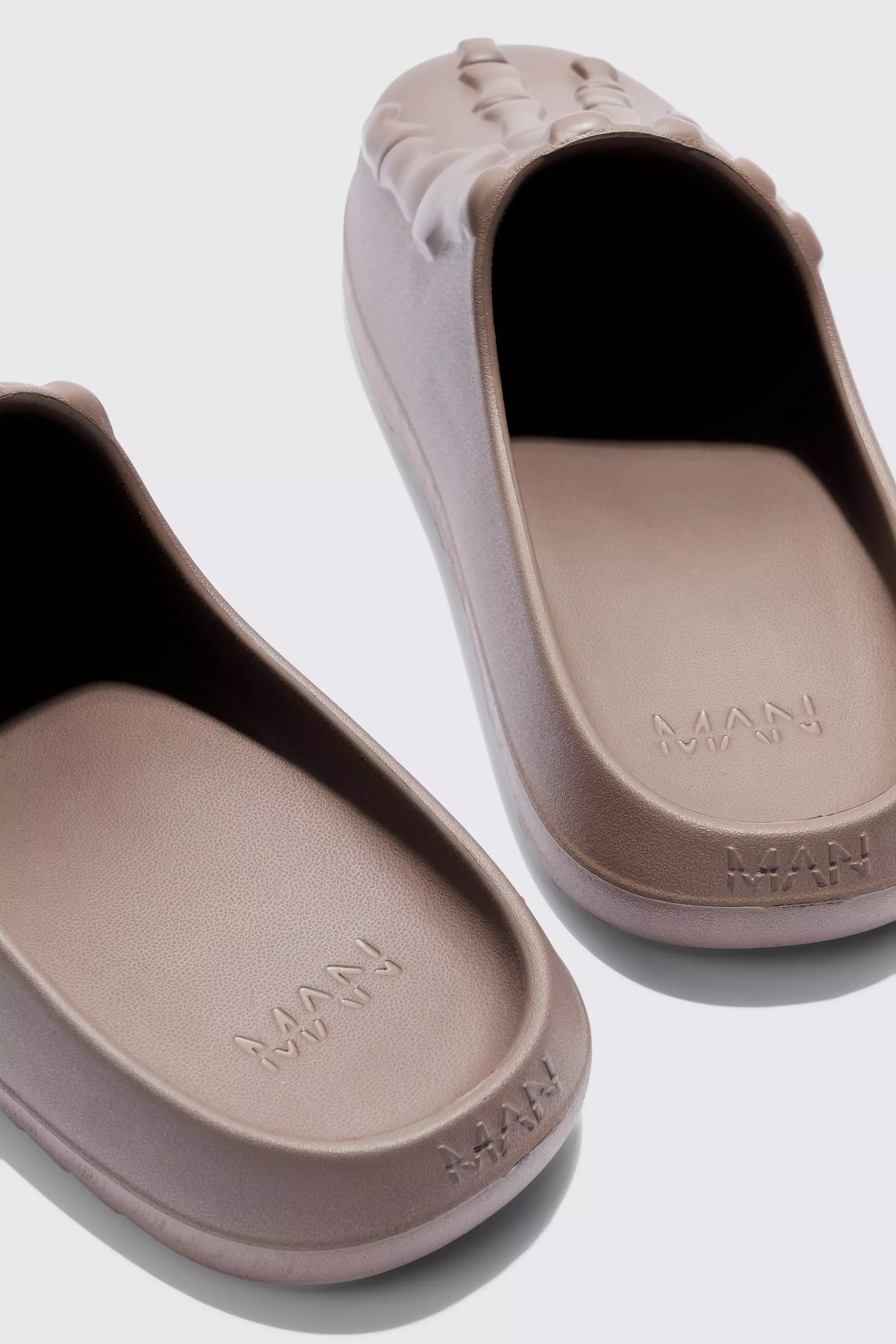 Perforated Skeleton Moulded Mule | boohooMAN USA
