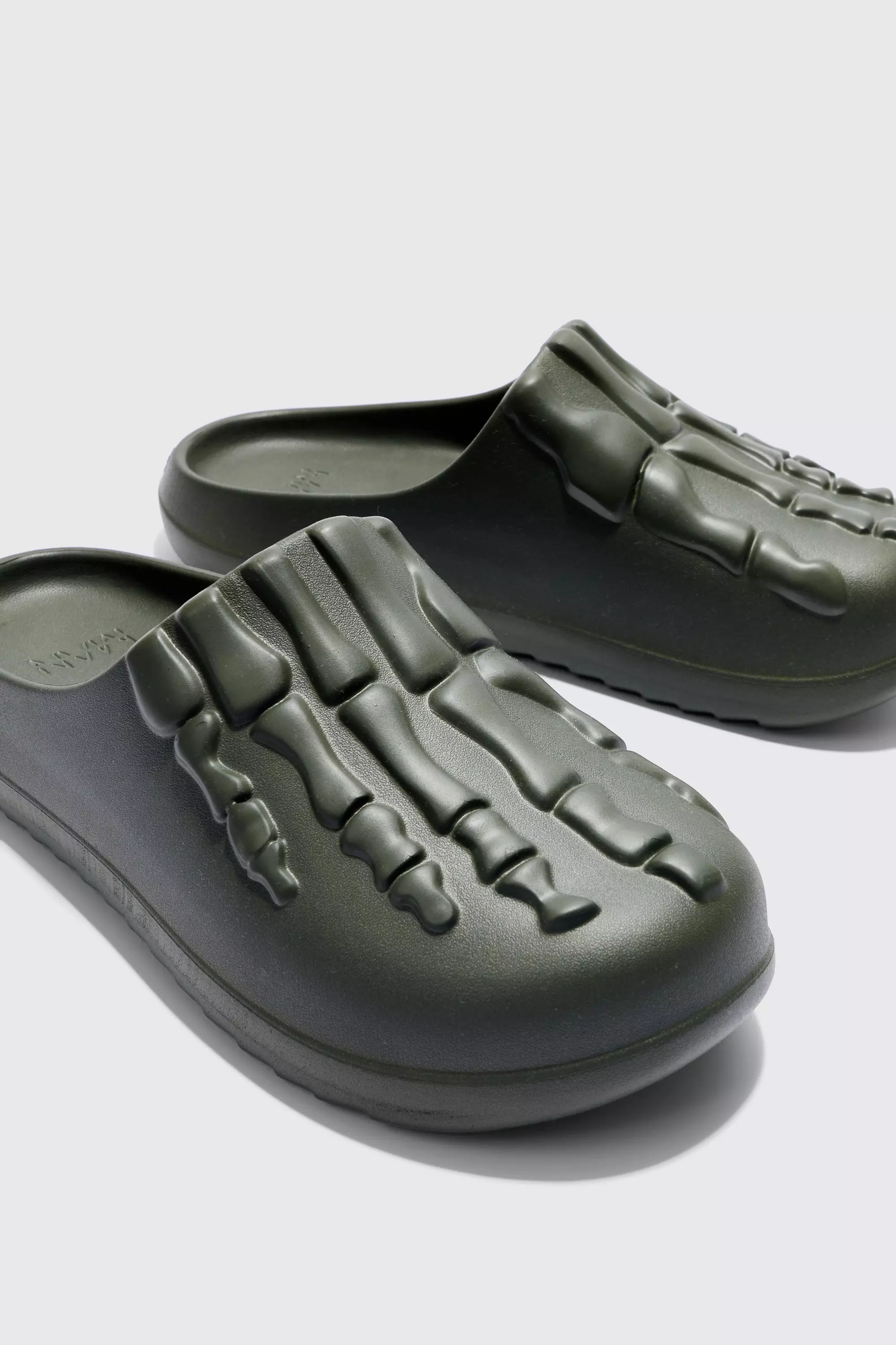 Khaki Perforated Skeleton Moulded Mule alternative image