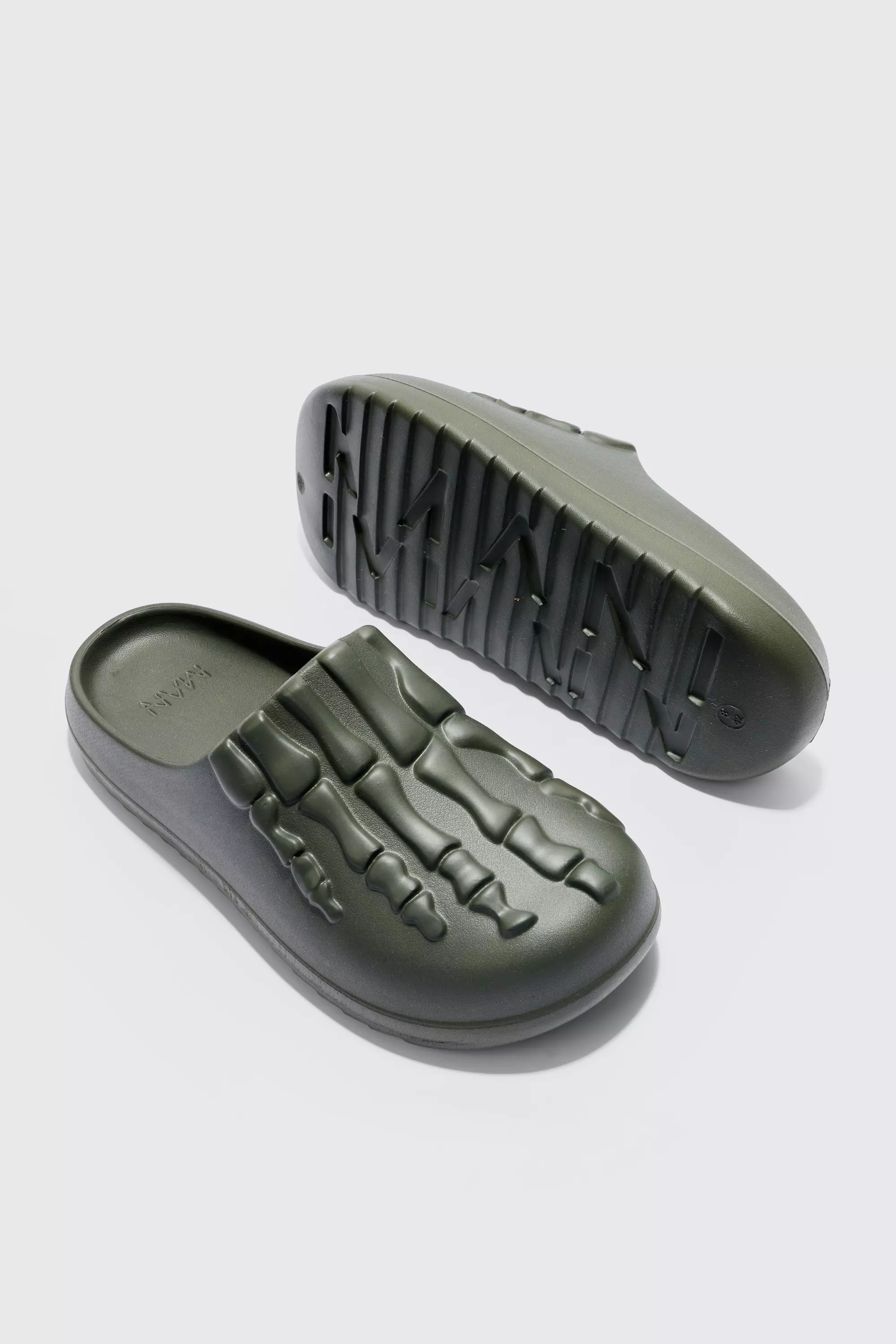Khaki Perforated Skeleton Moulded Mule alternative image
