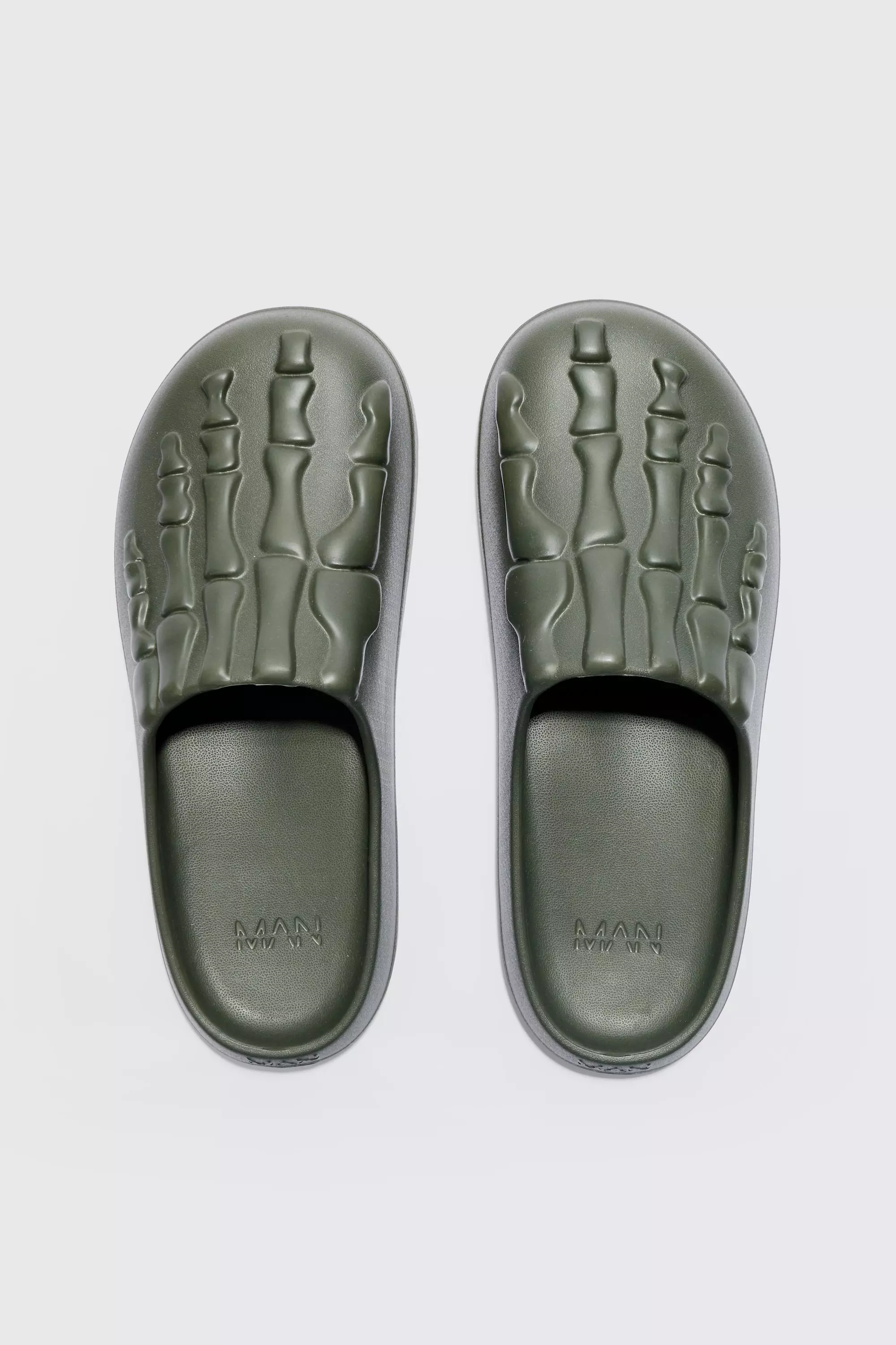 Khaki Perforated Skeleton Moulded Mule alternative image