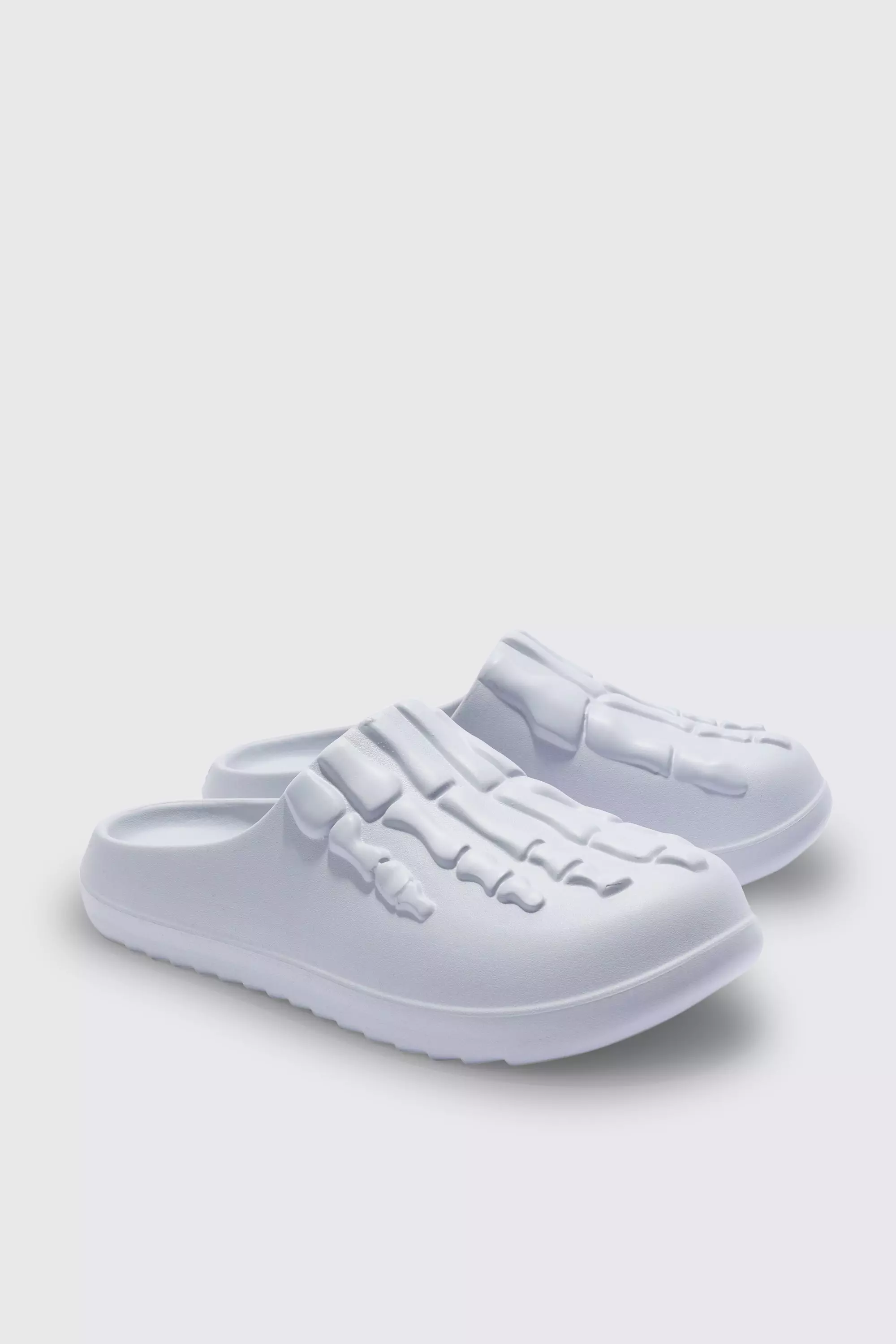 Perforierte Mules mit Skelett-Print, Light grey alternatives Bild