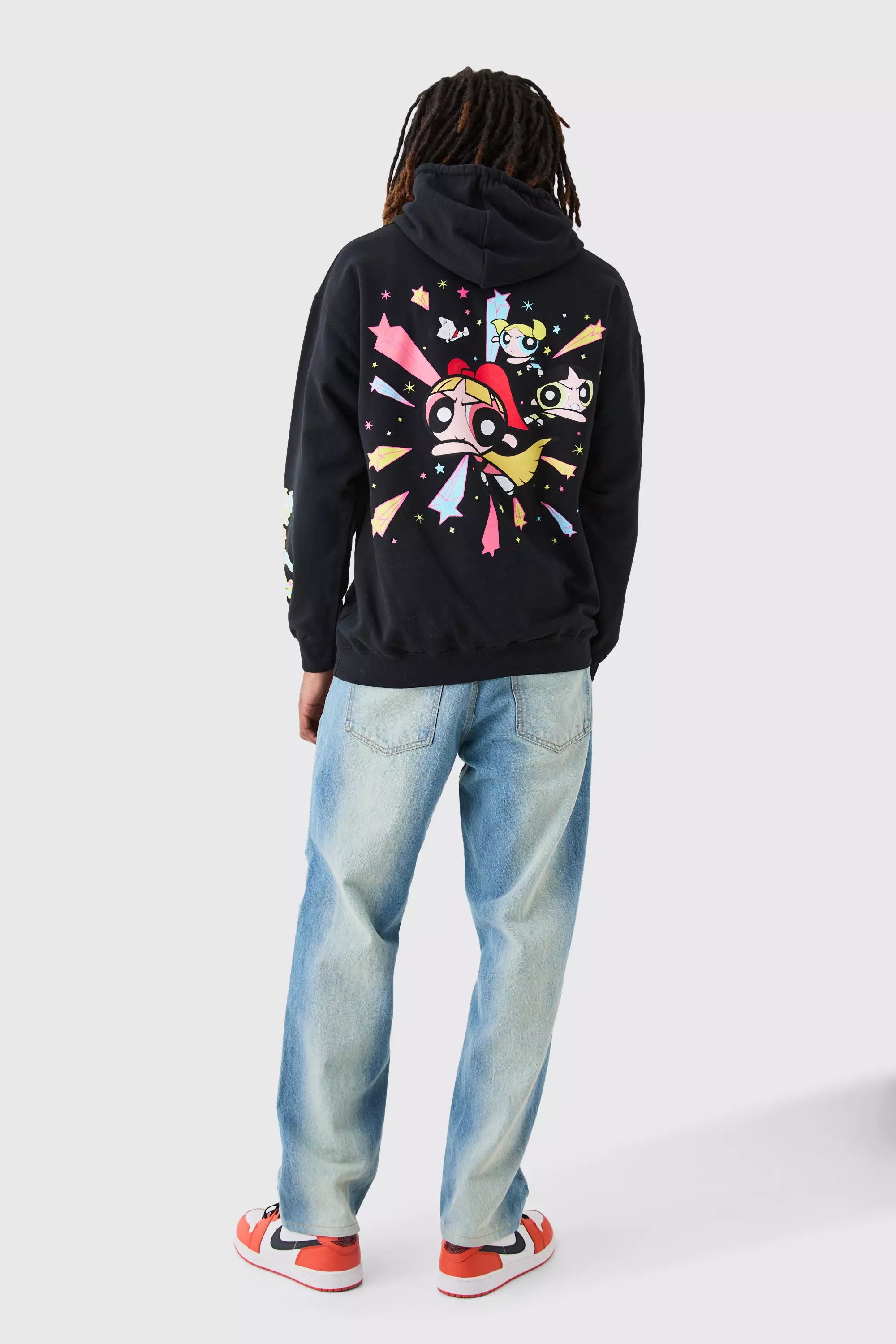 Black Oversized Powerpuff Girls License Hoodie alternative image