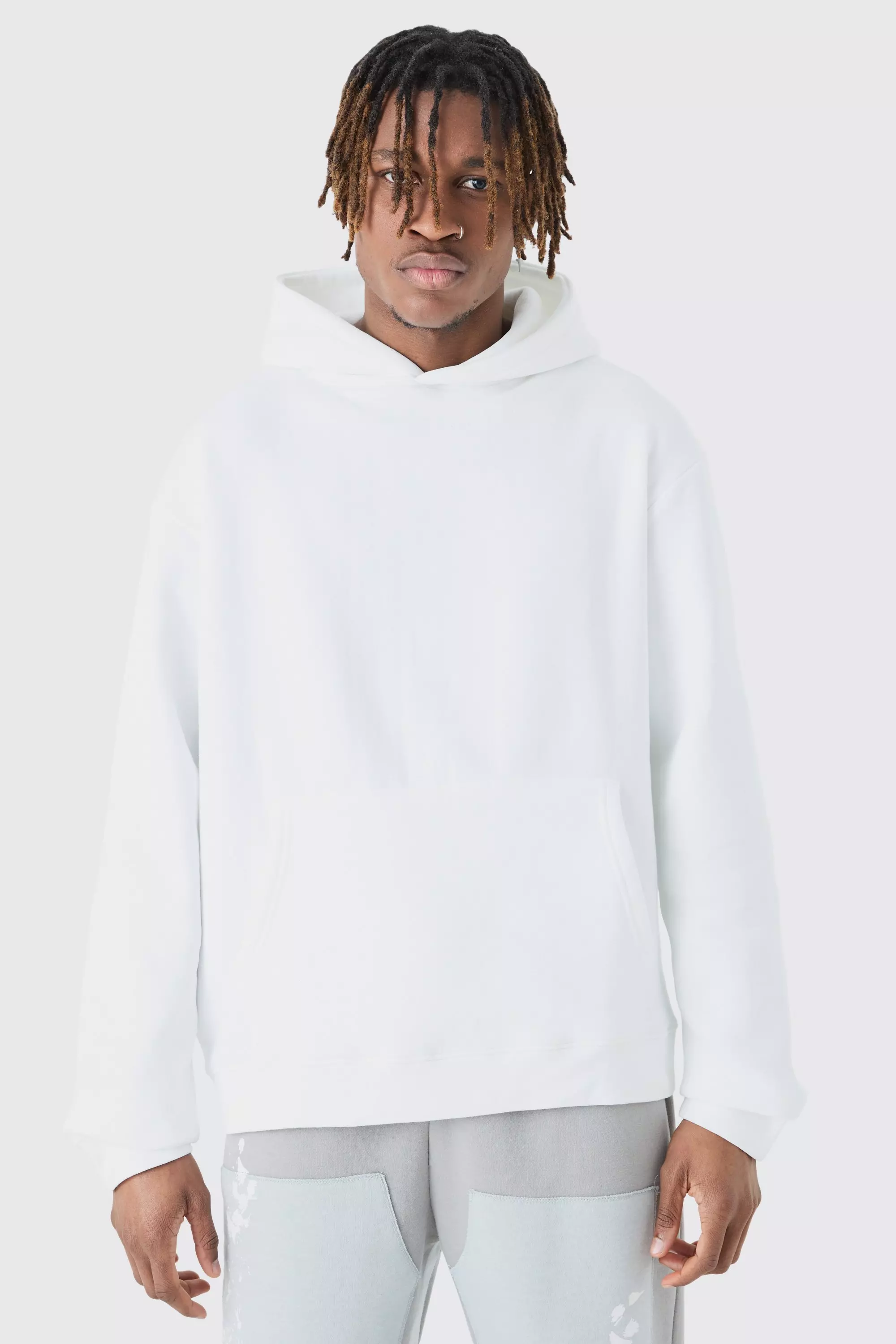 Mens white oversized store hoodie