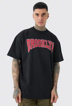 Tall Oversized Extended Neck Brooklyn T-shirt Black