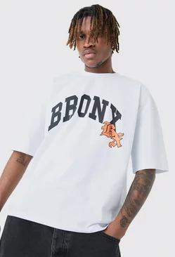 White Tall Oversized Boxy Extended Neck Bronx T-shirt