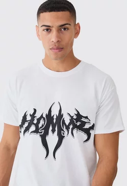 Oversized Gothic Homme Printed T-shirt White