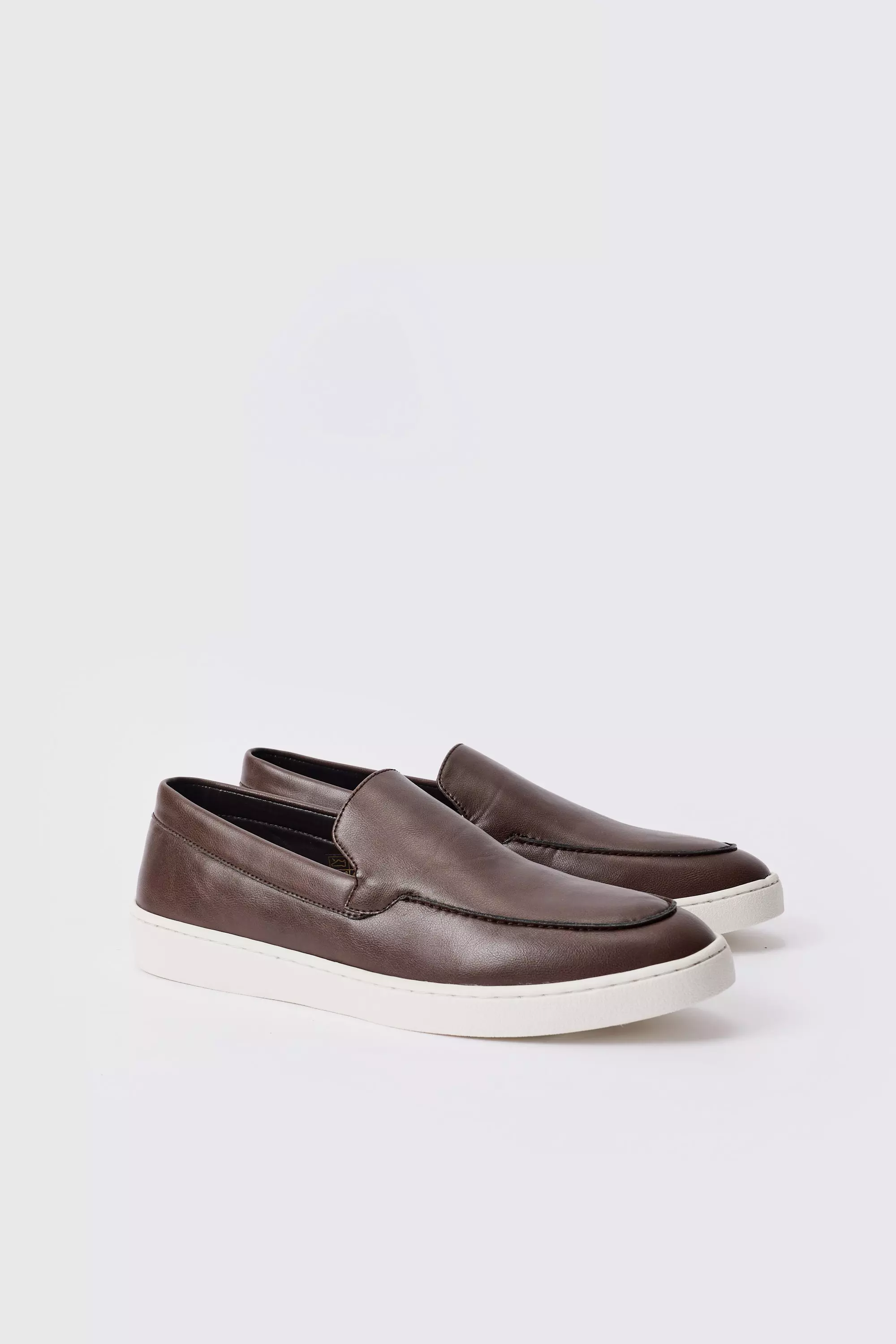 PU Slip On Loafer In Brown Brown