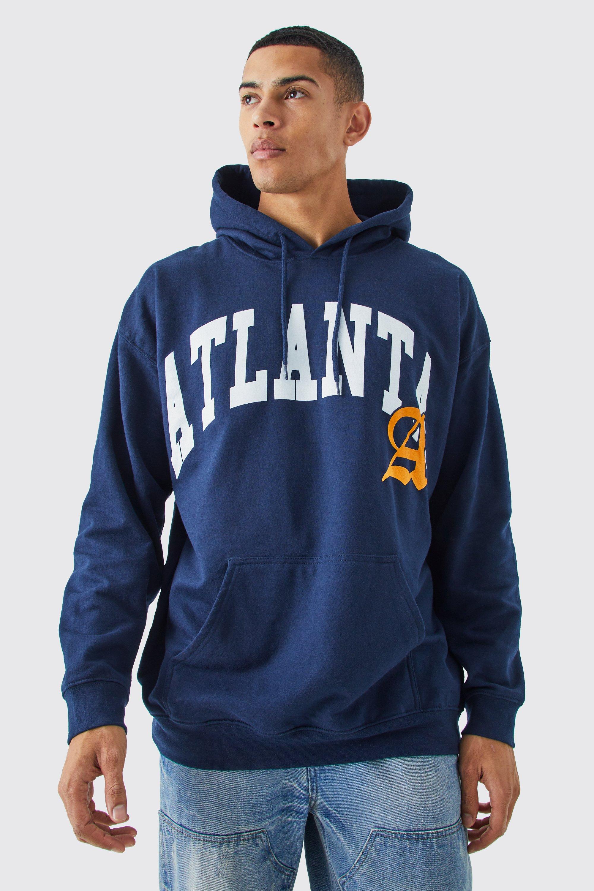 Oversized Varsity Atlanta Print Hoodie boohooMAN USA