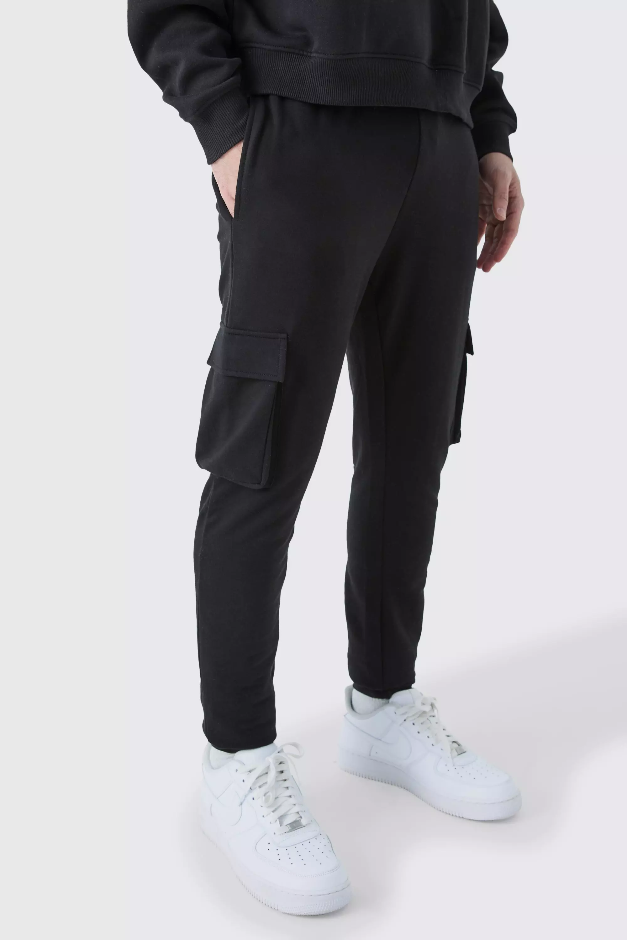 Black Basic Skinny Fit Cargo Jogger