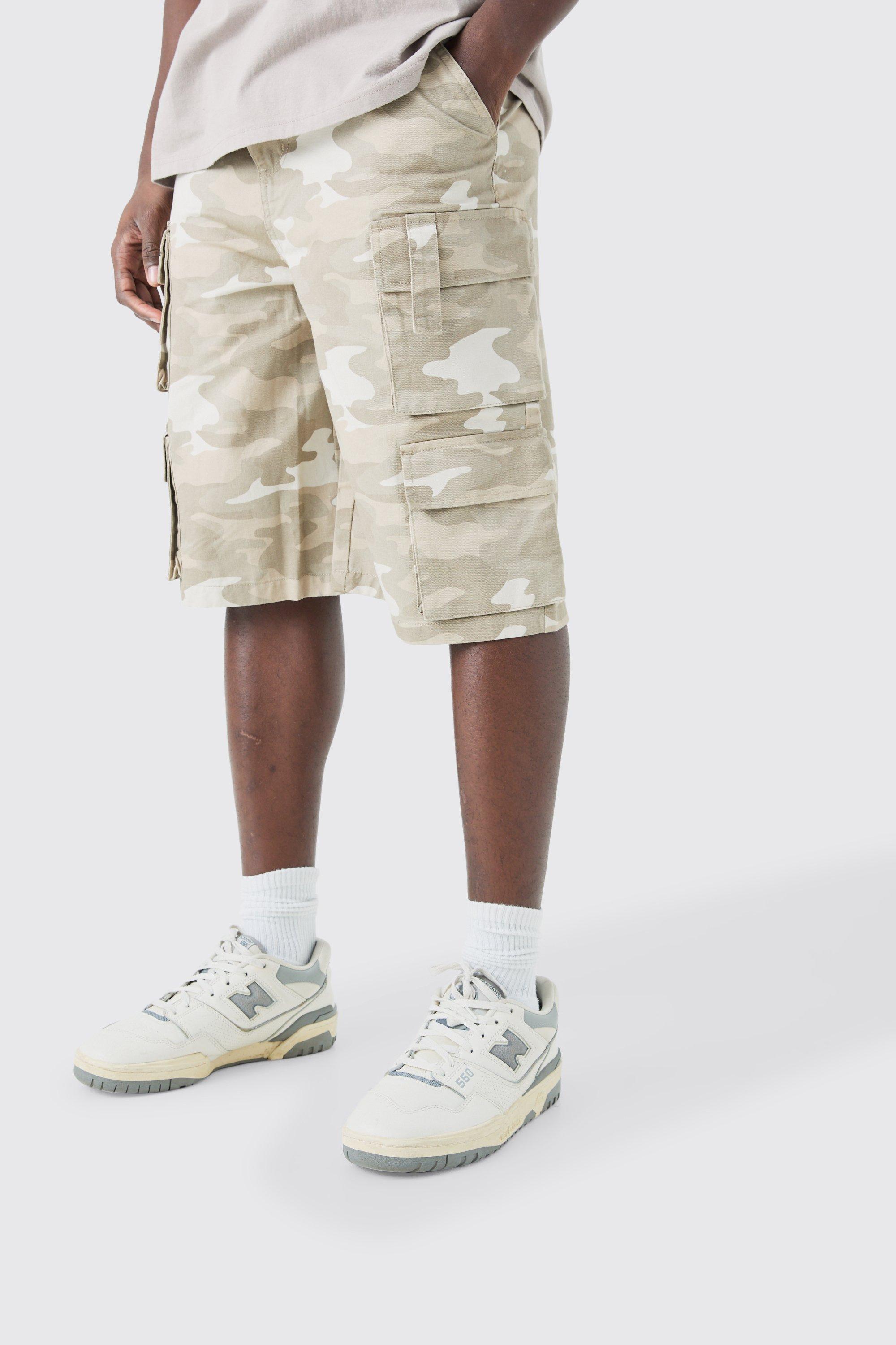 Camo Fixed Waist Multi Cargo Pocket Jorts