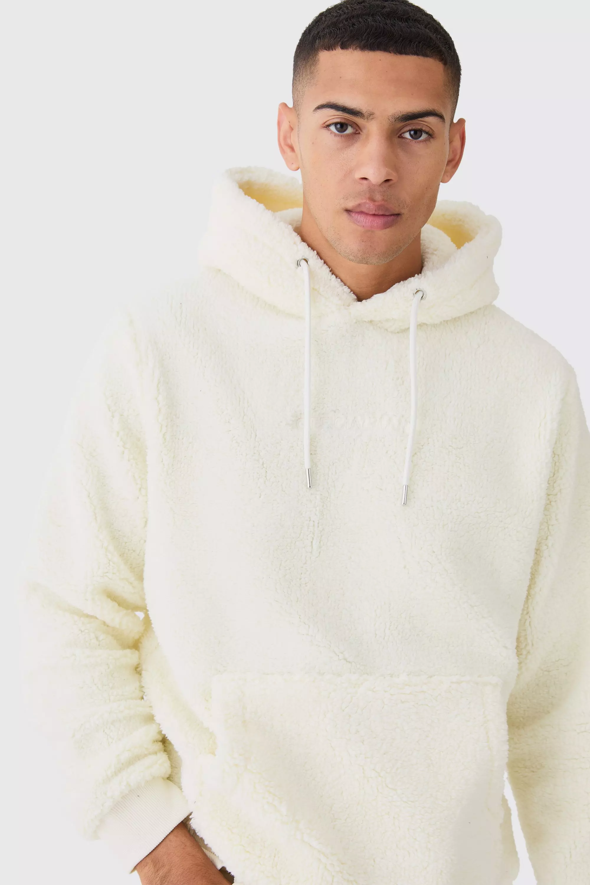 Sweat à capuche à enfiler - Official MAN, Ecru autre image