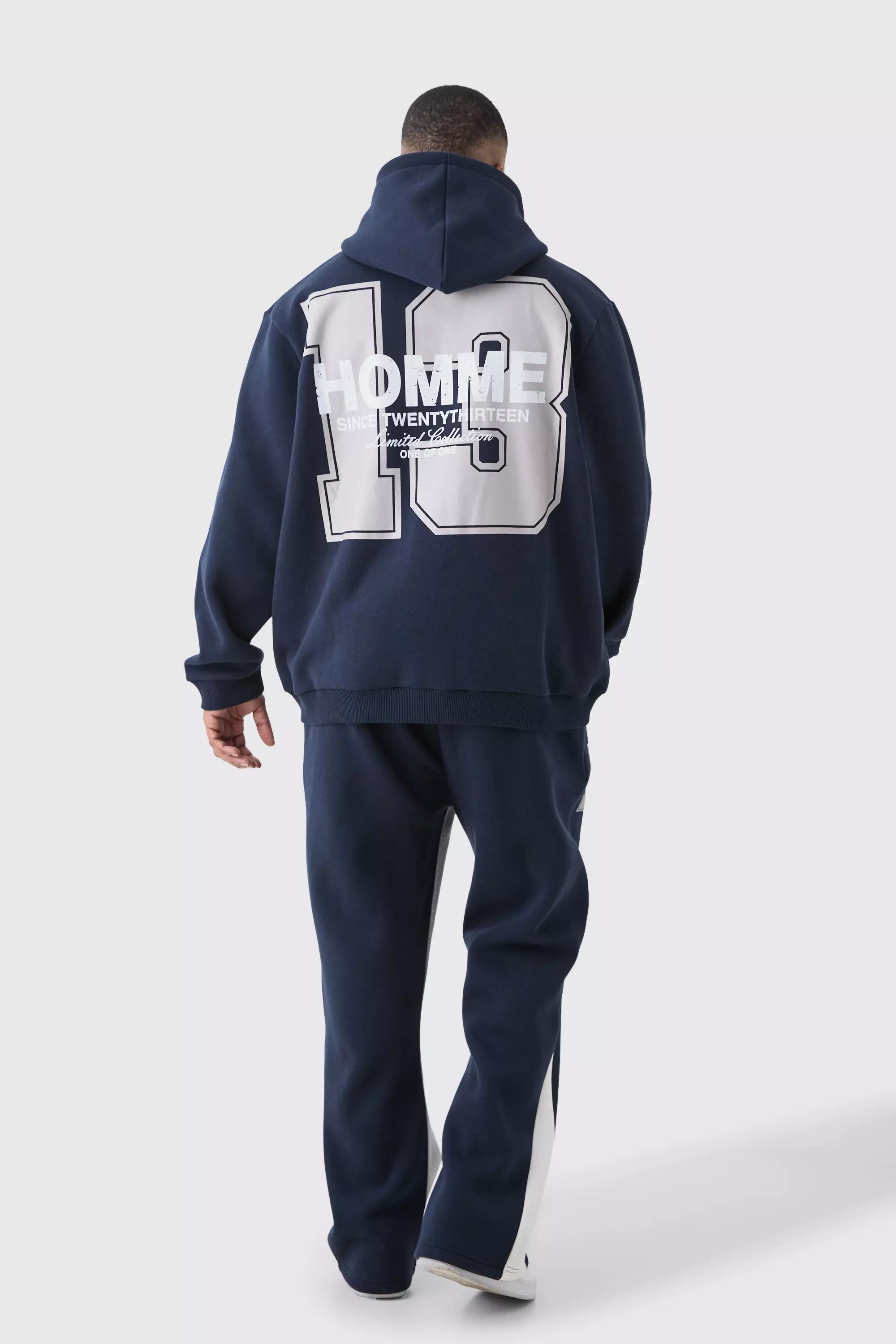 Boohooman navy tracksuit online