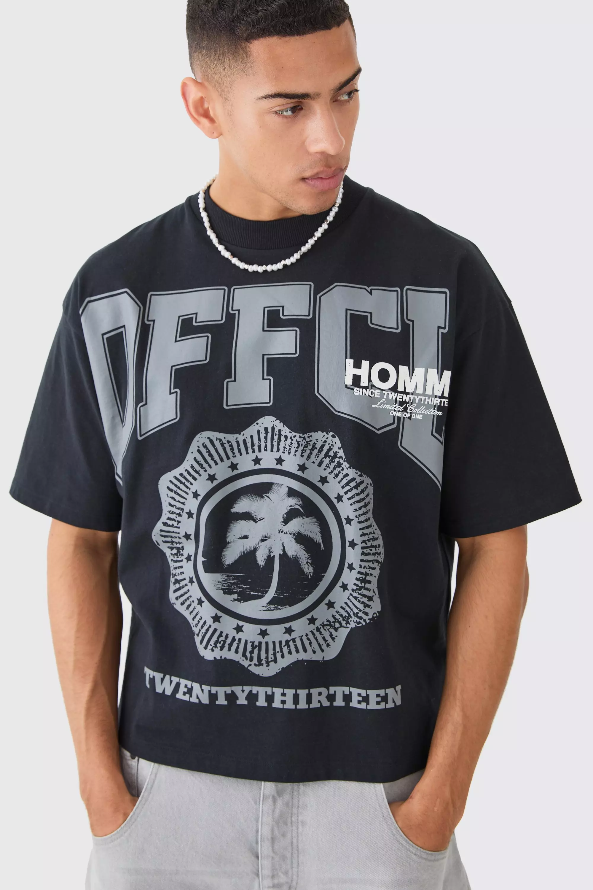 Black Oversized Boxy Ofcl Graphic Heavyweight T-shirt alternative image