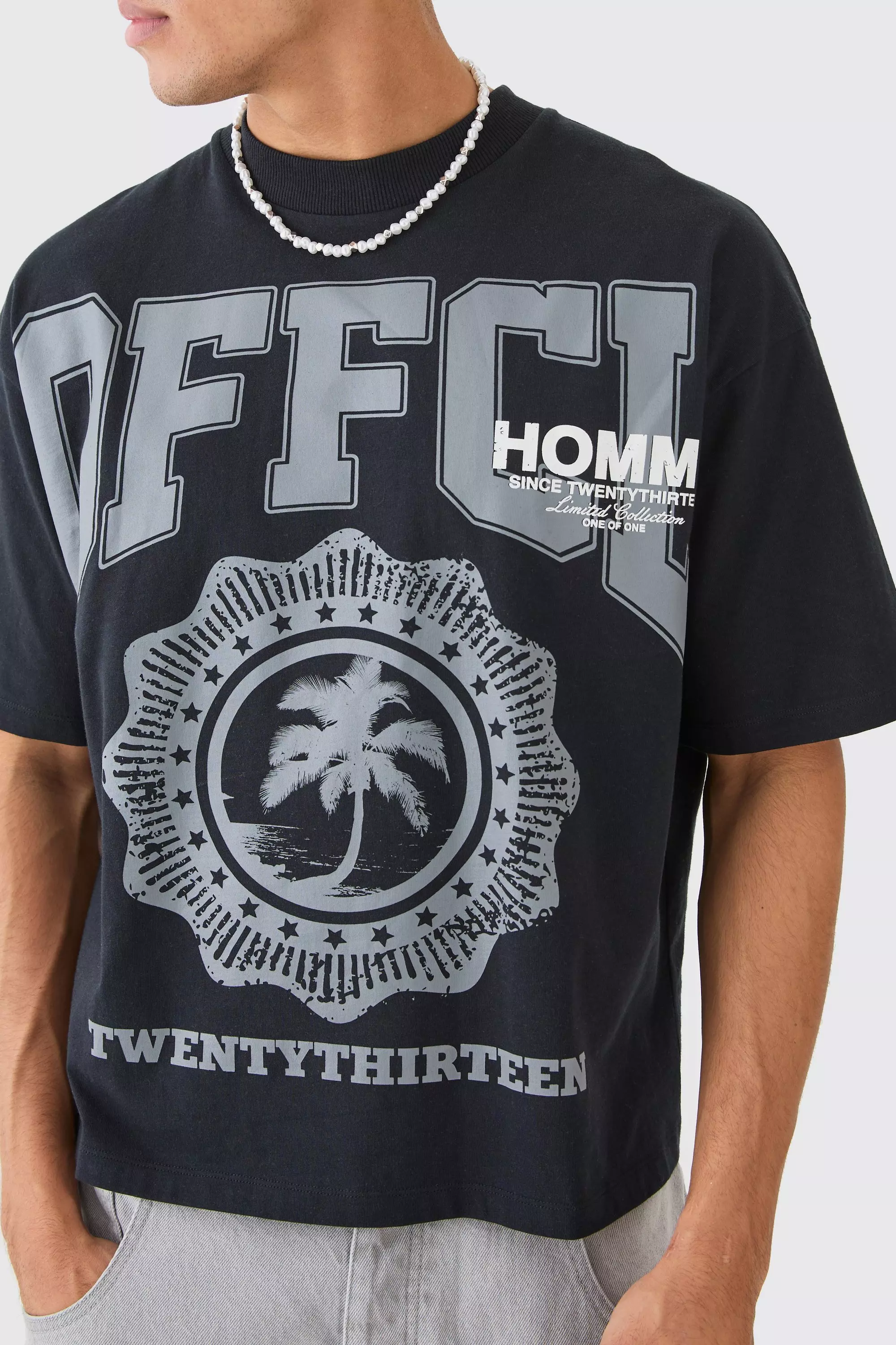 Black Oversized Boxy Ofcl Graphic Heavyweight T-shirt alternative image