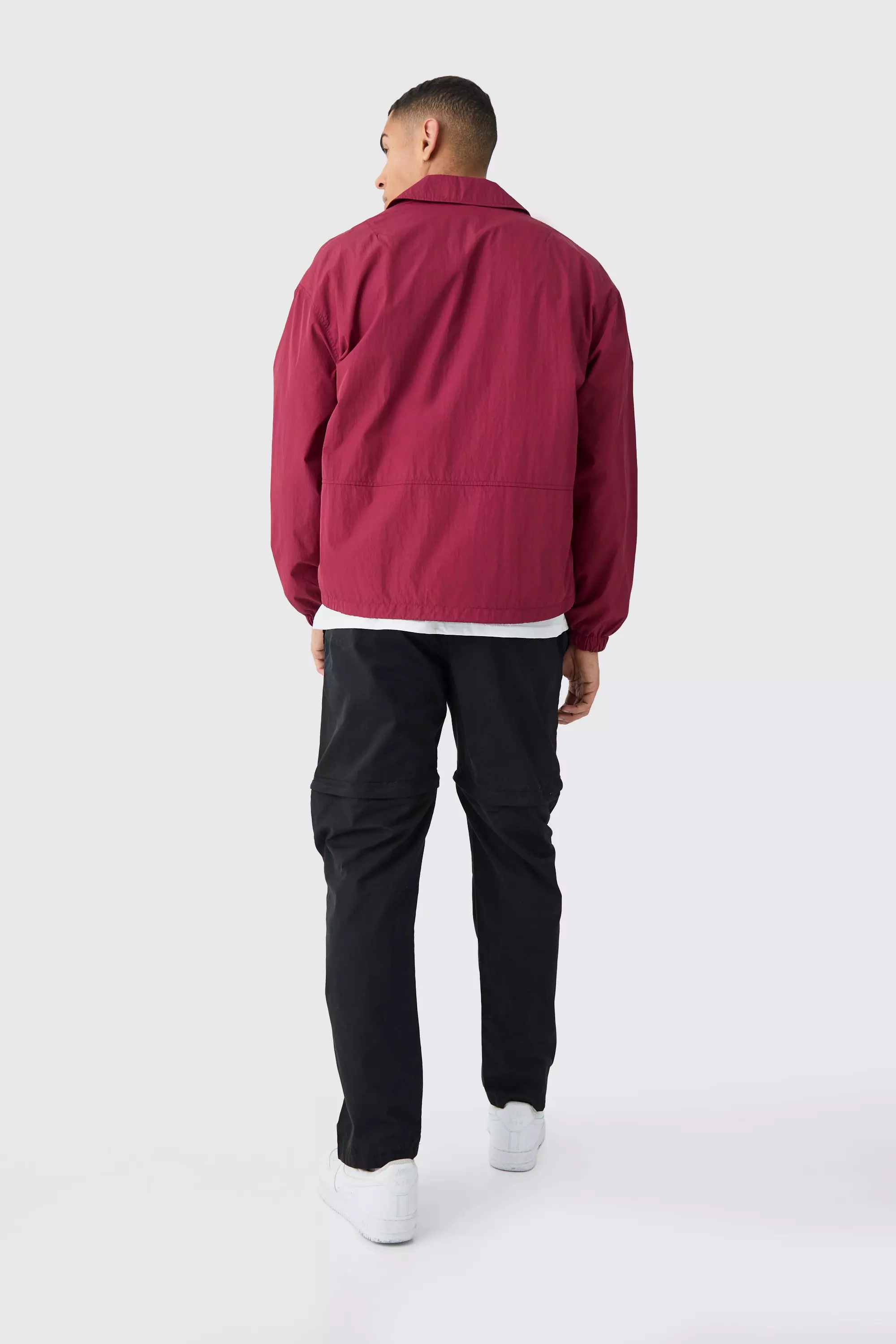 Black Elasticated Waist Straight Zip Off Pants alternative image