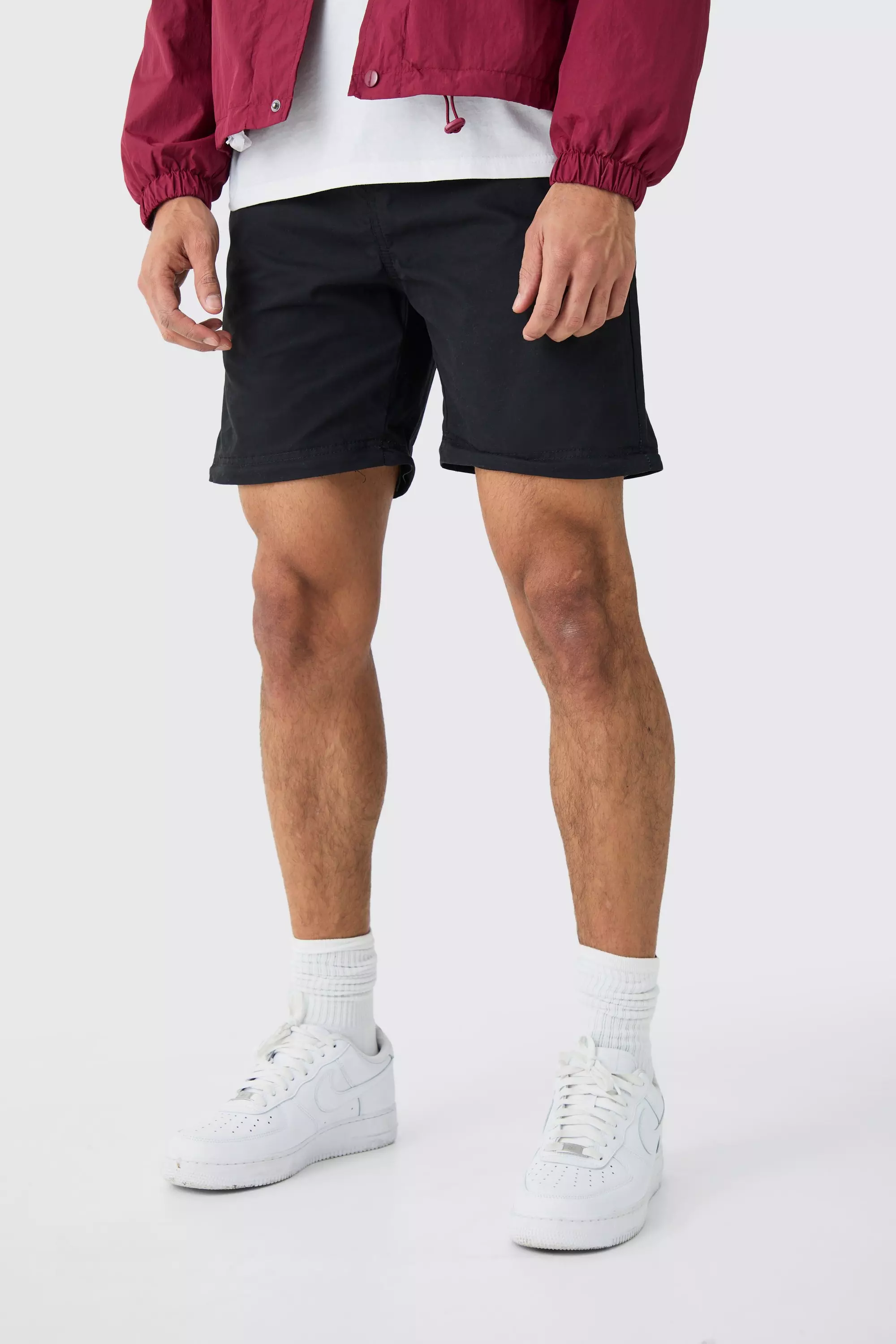 Black Elasticated Waist Straight Zip Off Pants alternative image
