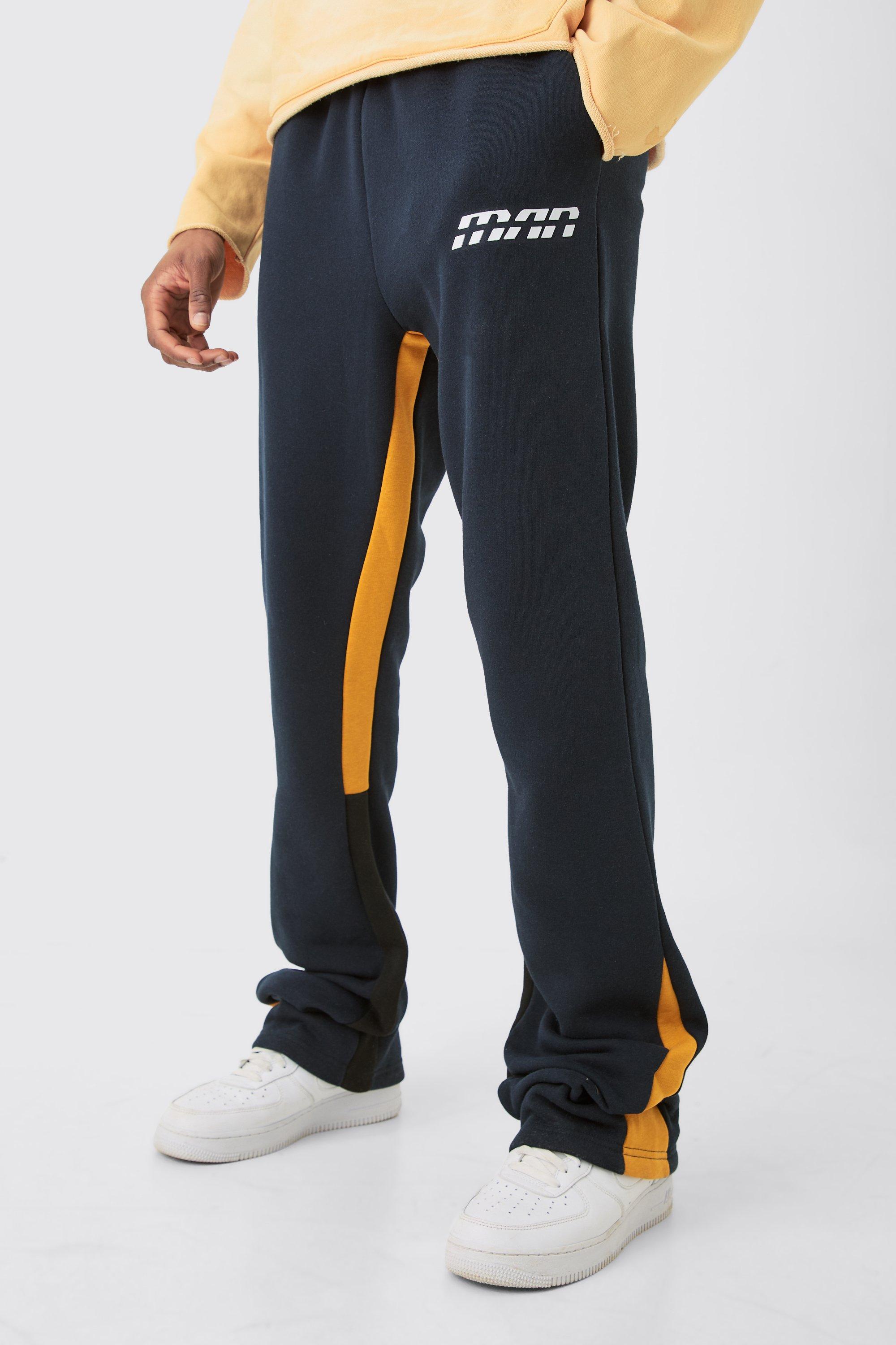 Slim Stacked Flare Jogger With Gusset Panel