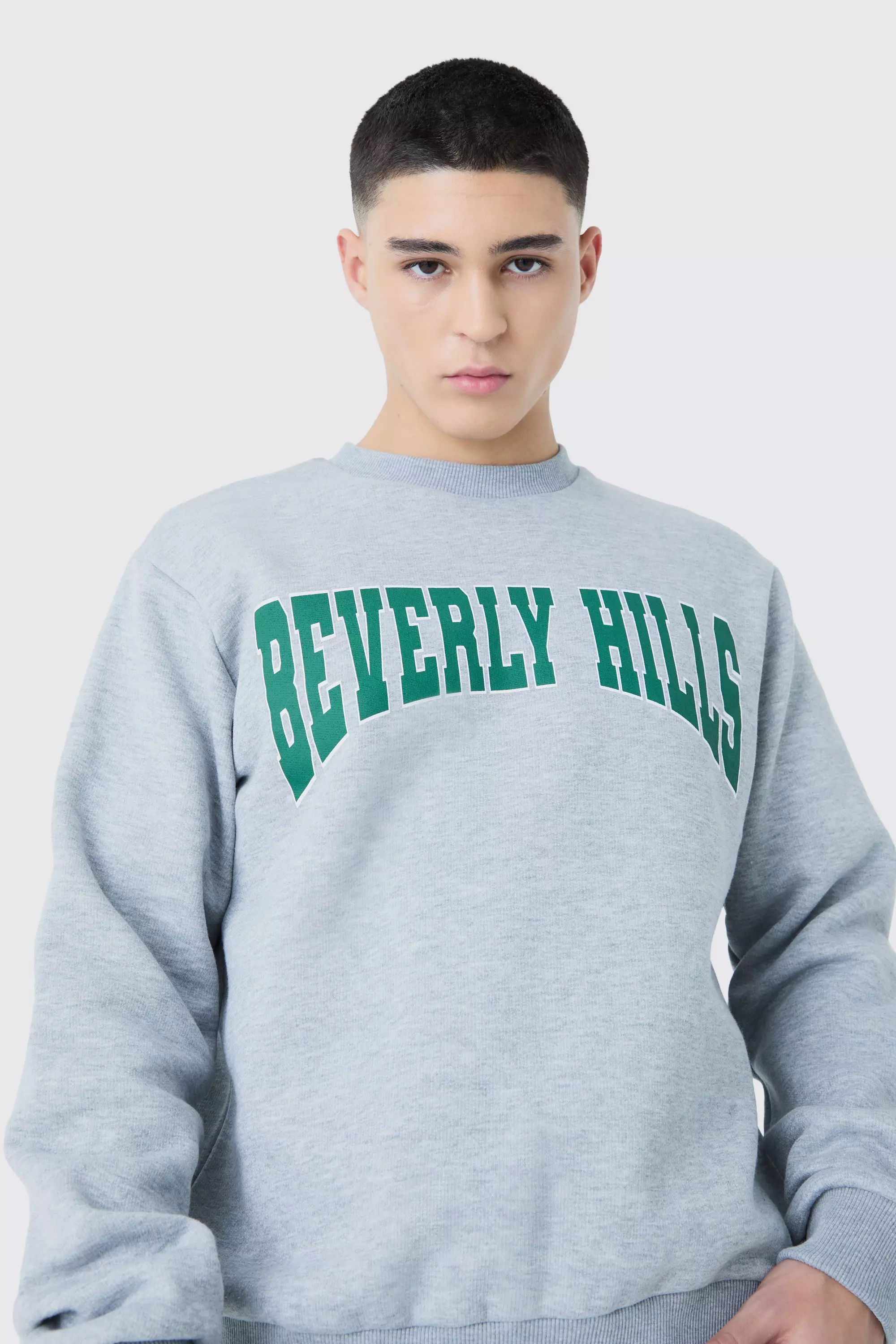 Grey marl Regular Fit Beverley Hills Varsity Sweatshirt alternative image
