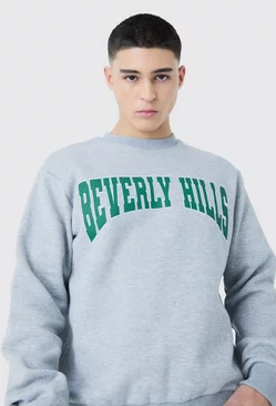 Beverley Hills Varsity Sweatshirt Grey marl