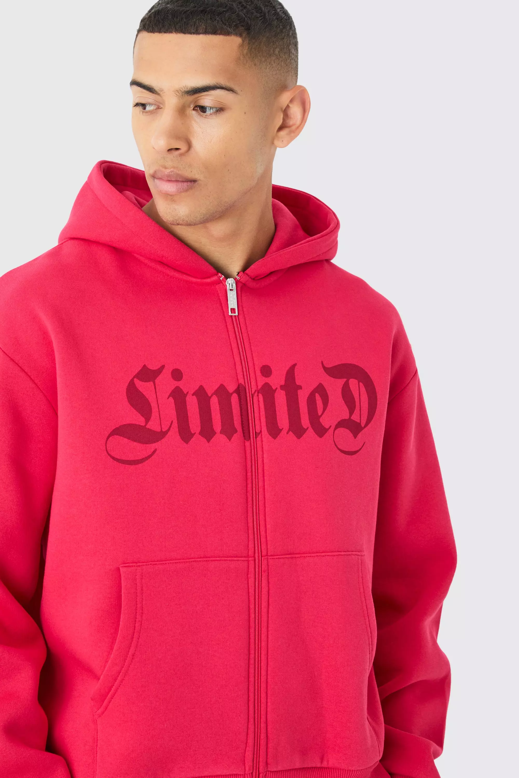 Oversized Boxy Limited Zip Through Hoodie