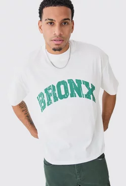 Oversized Boxy Extended Neck Bronx T-shirt Ecru