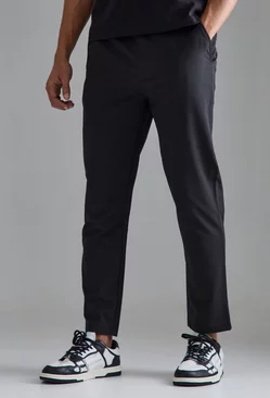 Slim Fit Lightweight Stretch Smart Trousers Black