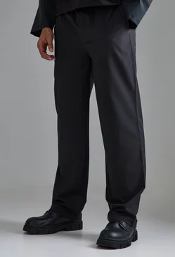 Wide Fit Lightweight Stretch Smart Trousers Black