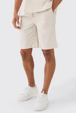 Comfort Waistband Linen Blend Smart Shorts Natural