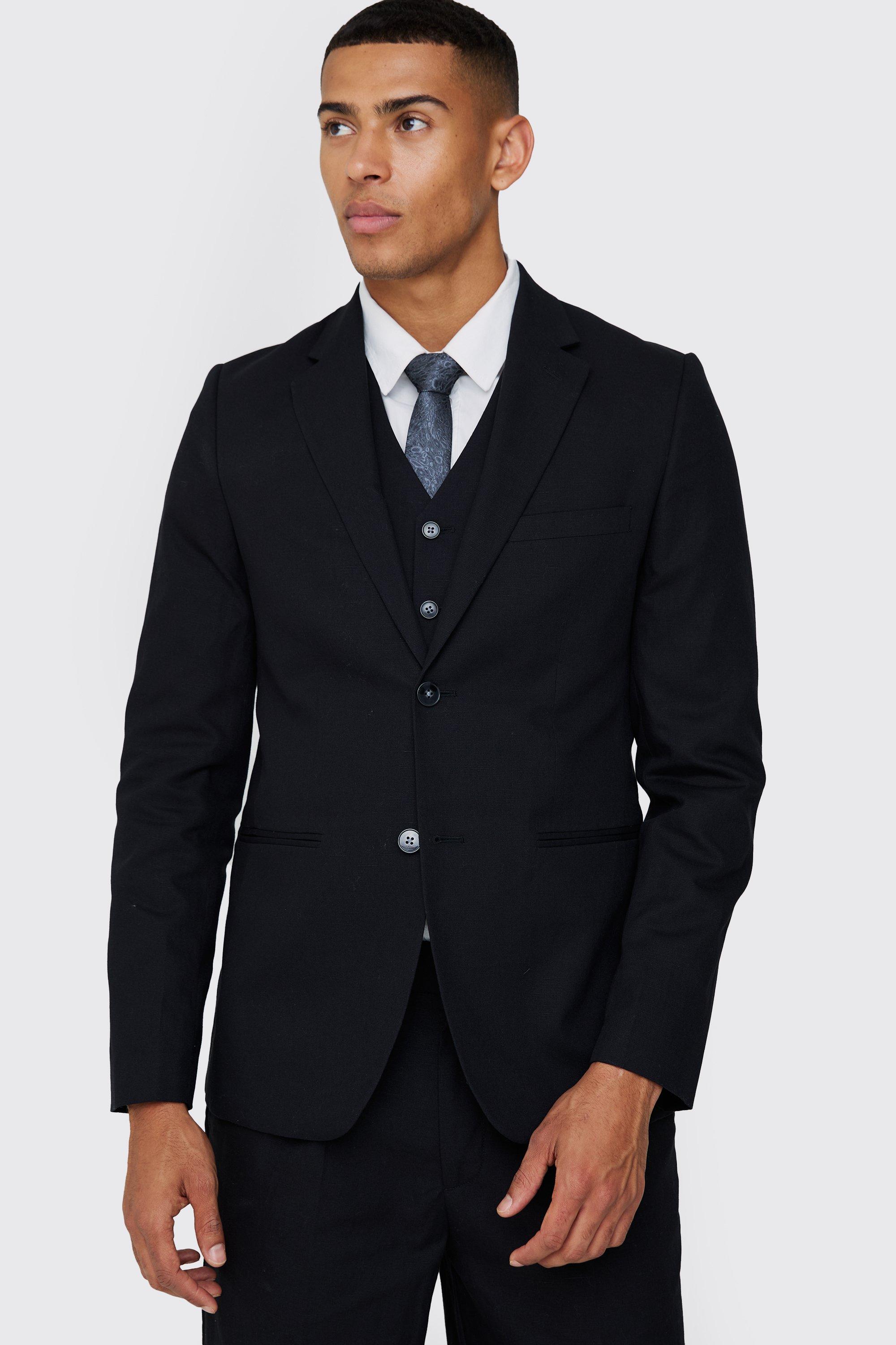 Black Tall Geweven Blazer Met Obi Strik